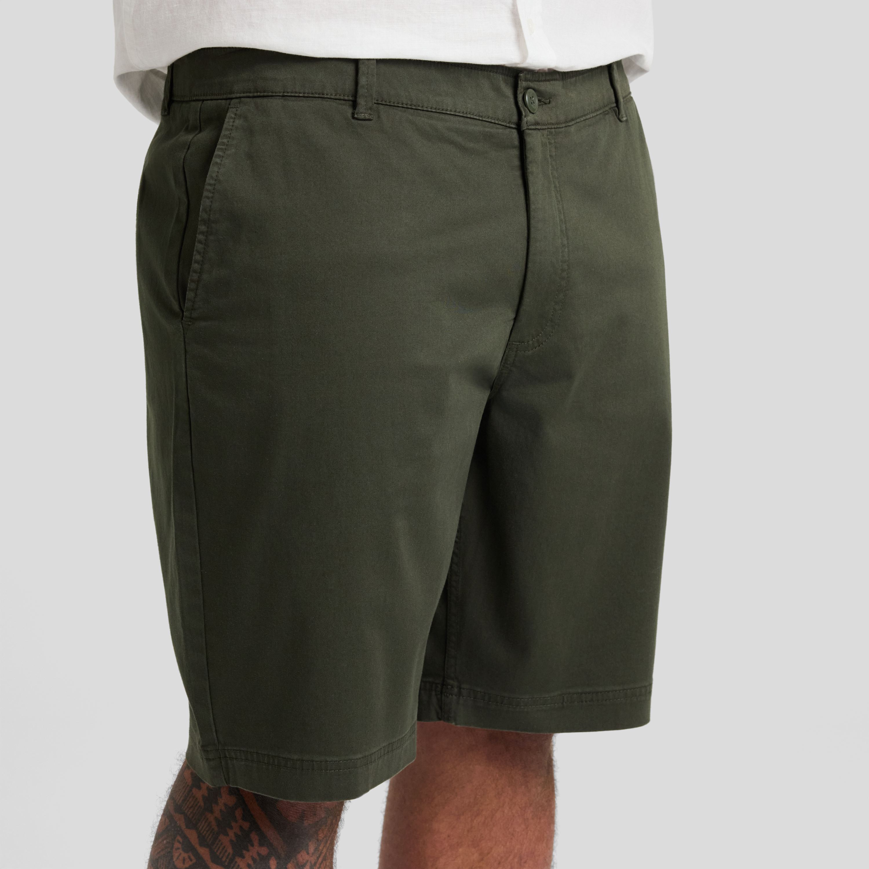 Khaki James Stretch Chino Short