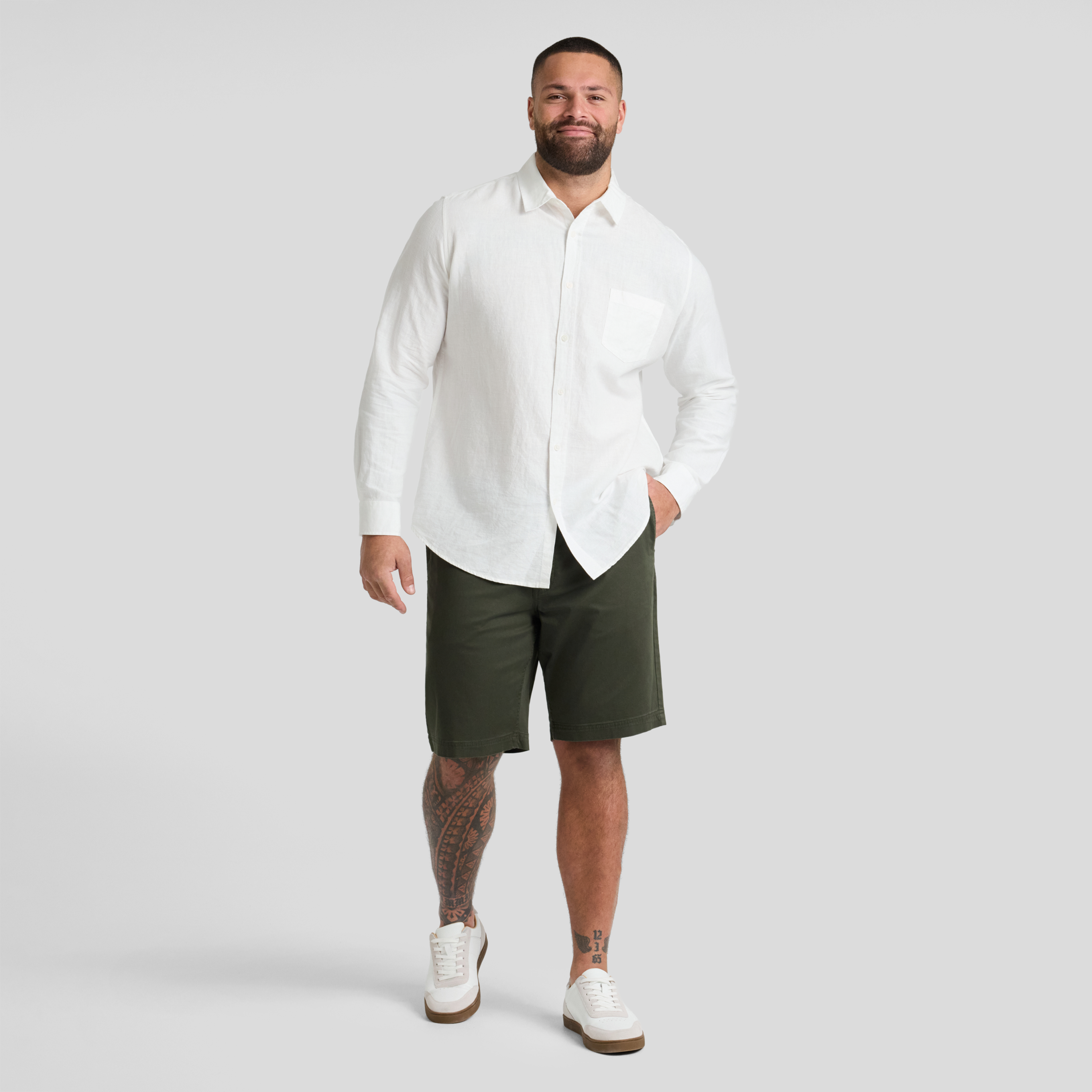 Khaki James Stretch Chino Short