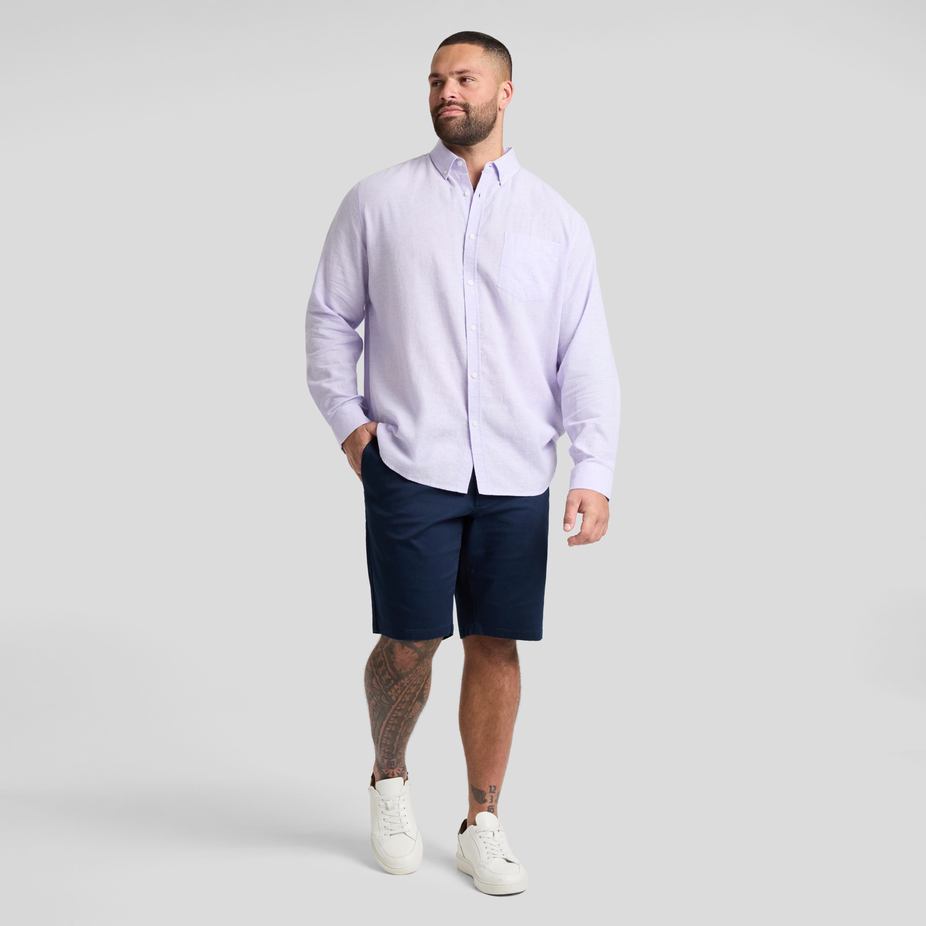 Navy Hugh Knit Chino Short