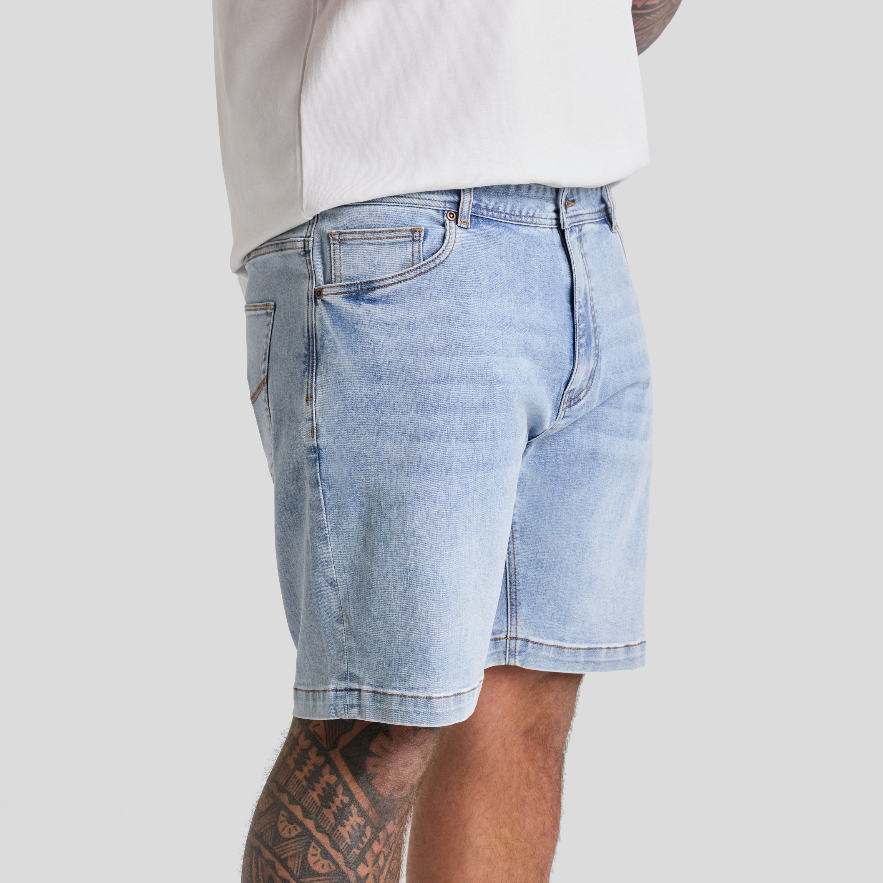 Light Wash Cooper Slim Denim Short