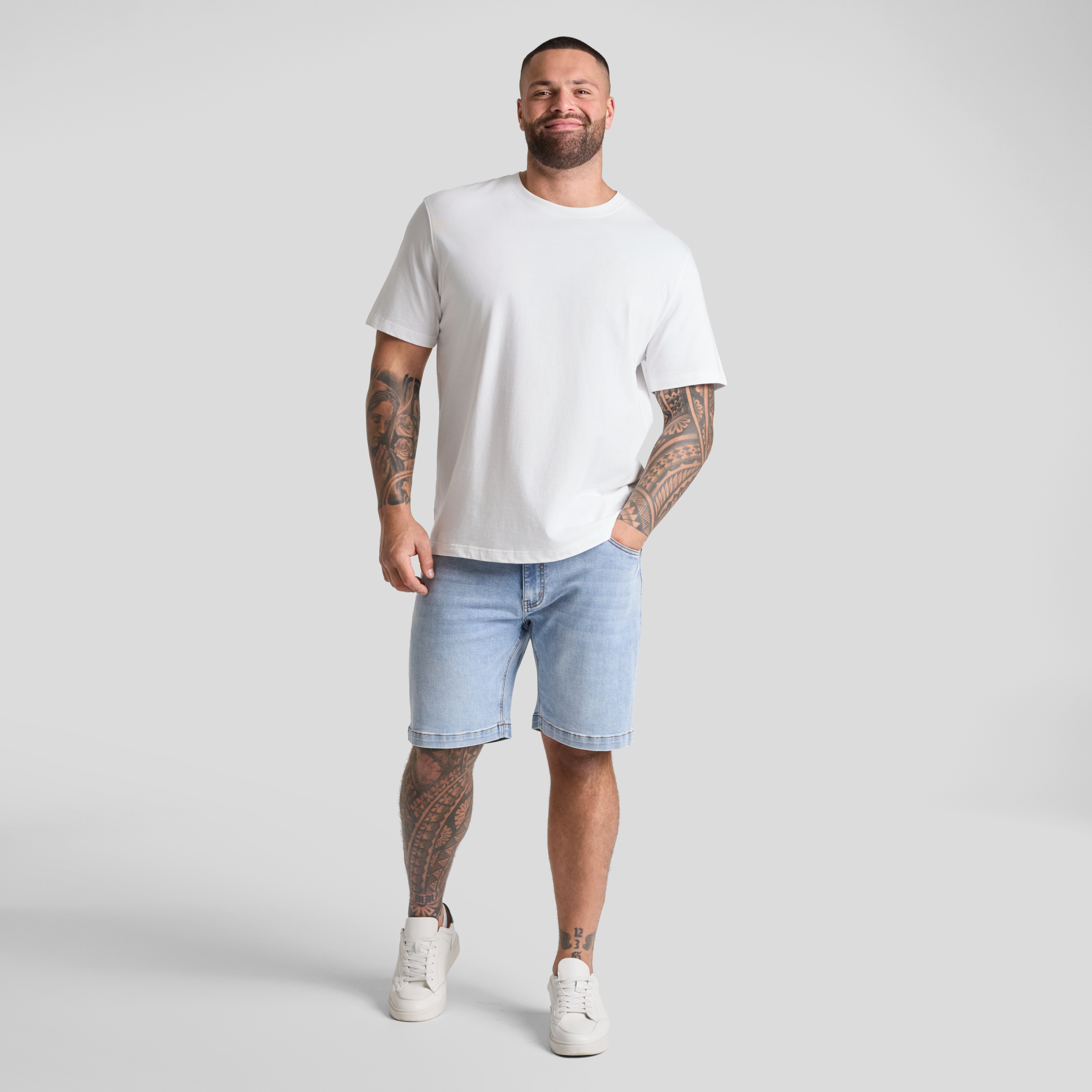 Light Wash Cooper Slim Denim Short