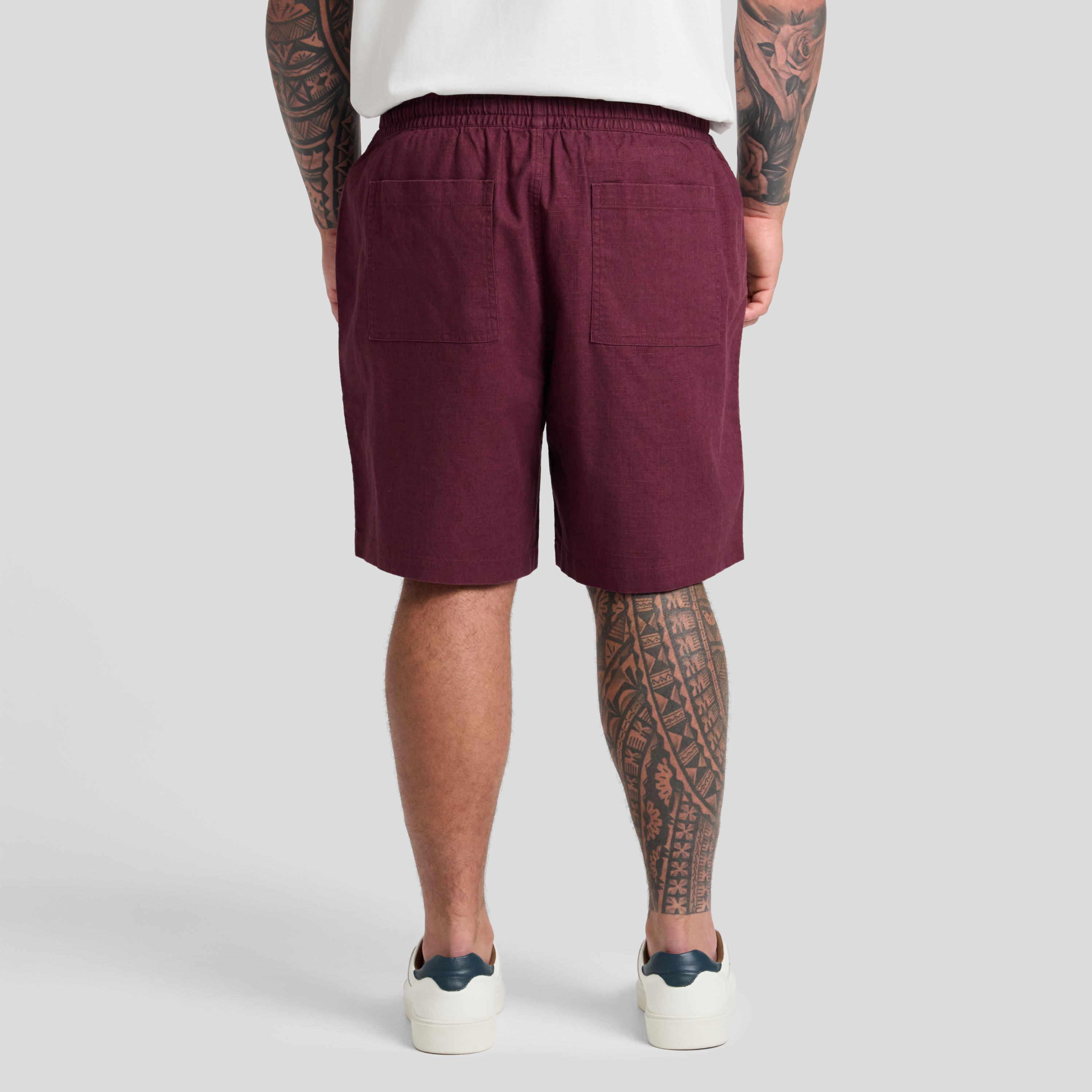 Burgundy Shoreline Linen Short