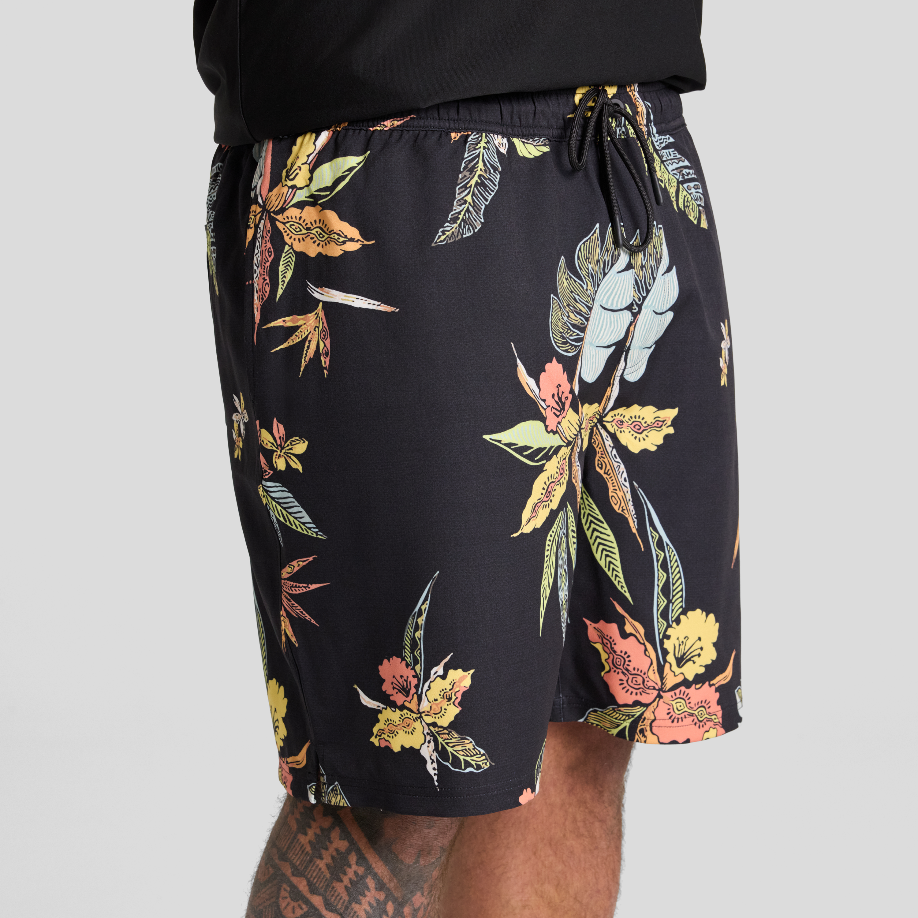 Black Tropicale Swim Short