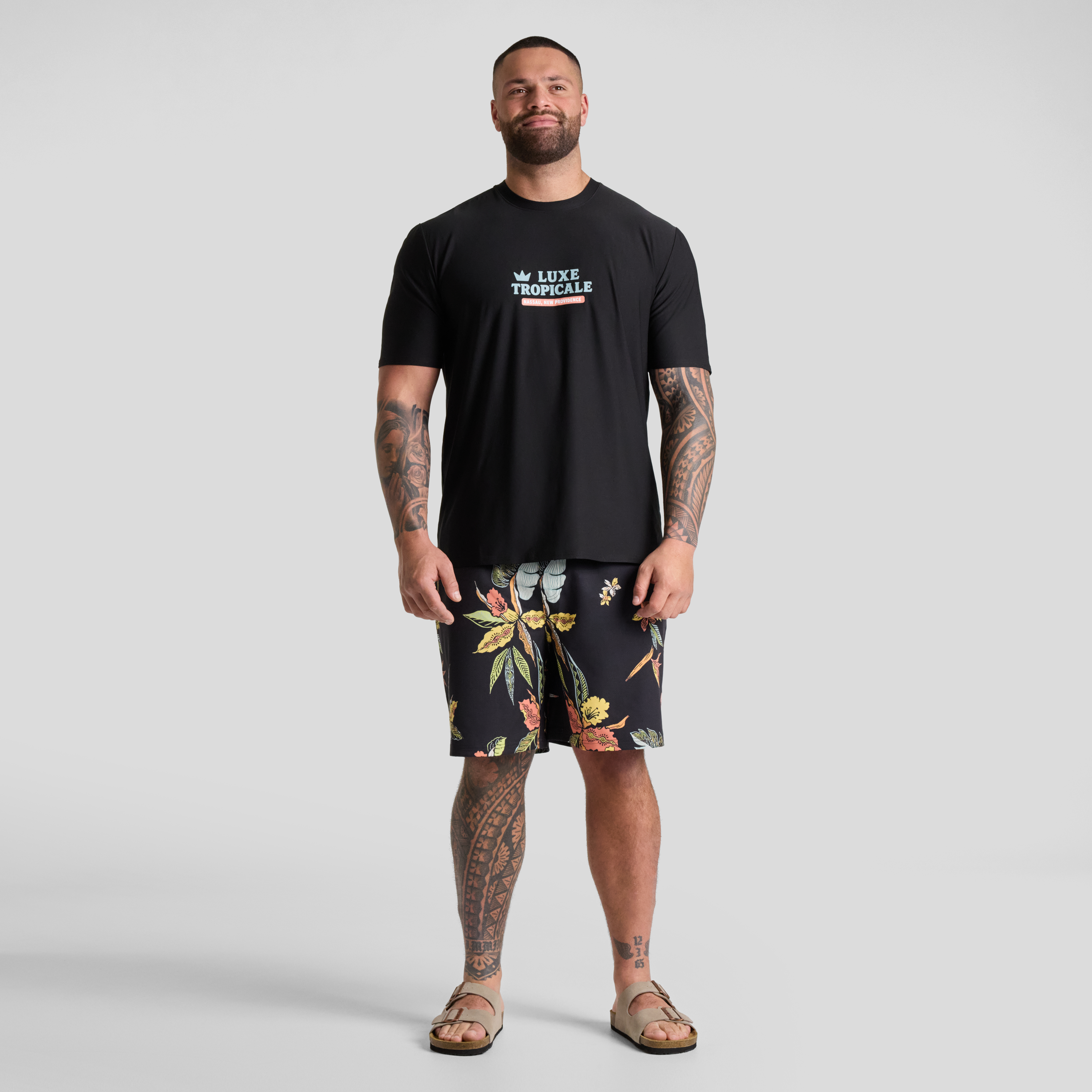 Black Tropicale Swim Short