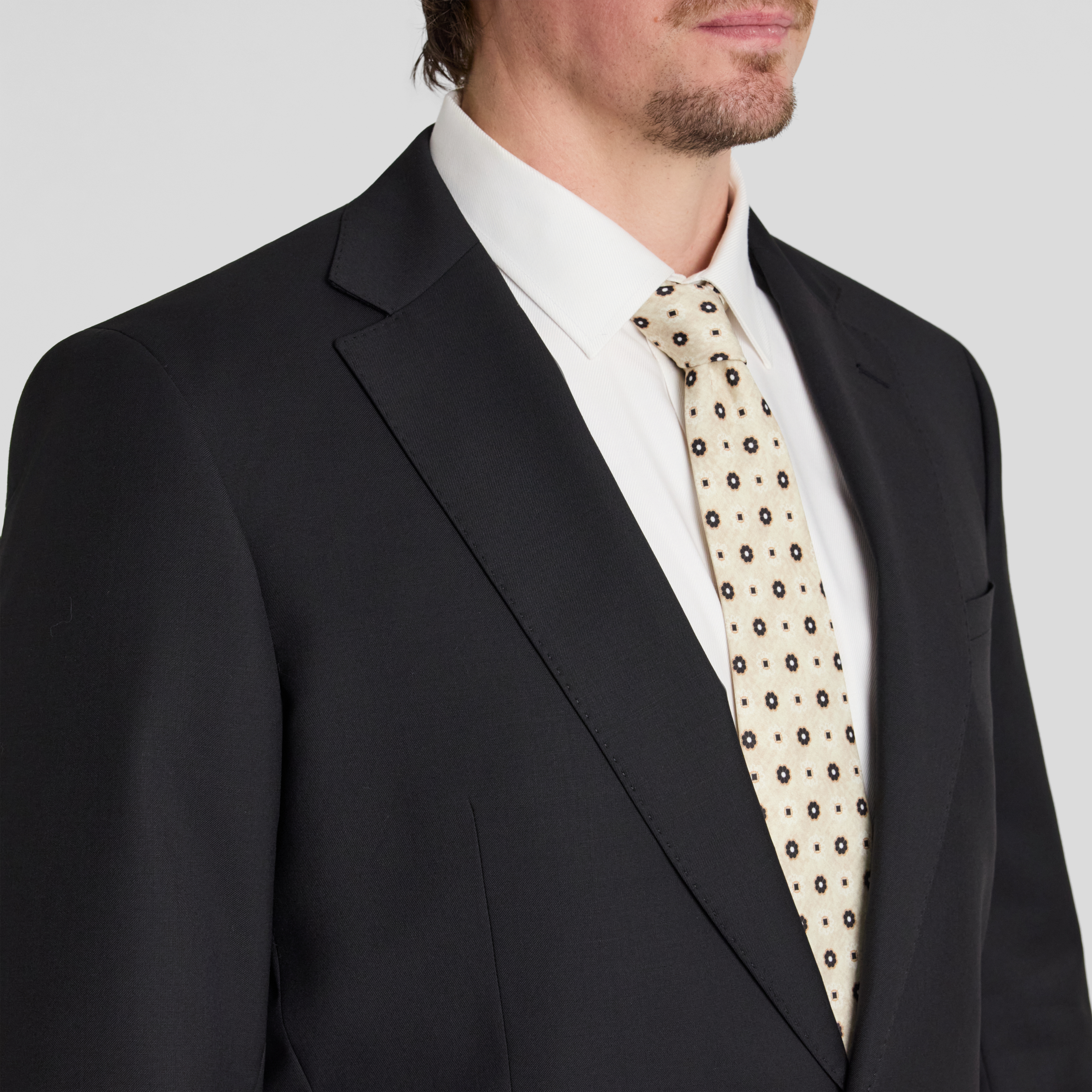 Black Baxter Wool Blend Suit Jacket