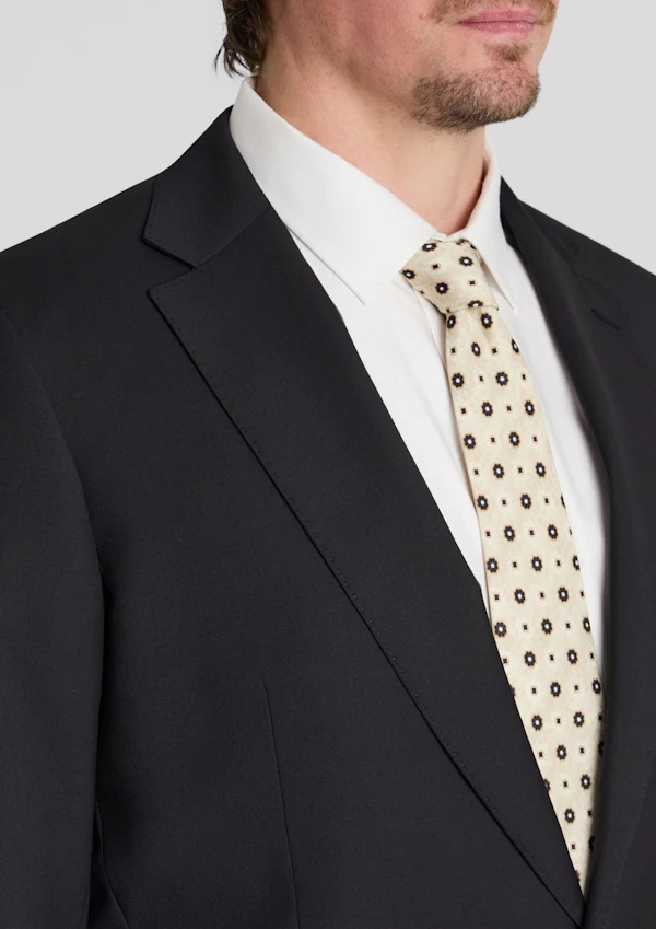 Black Baxter Wool Blend Suit Jacket