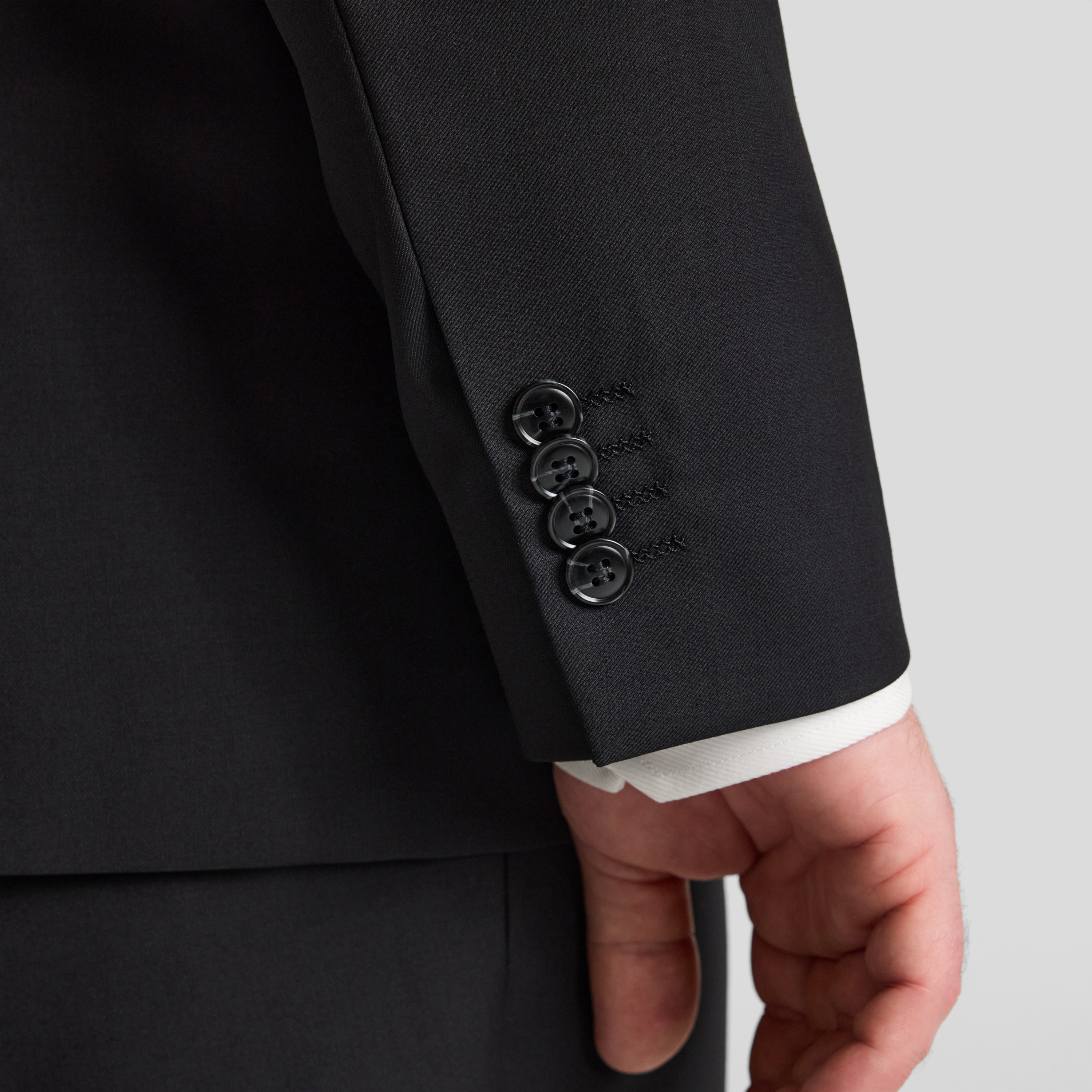 Black Baxter Wool Blend Suit Jacket