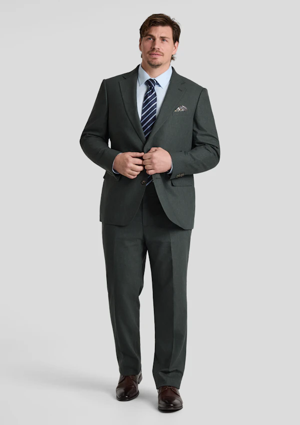 Dark Green Byron Linen Blend Suit Jacket