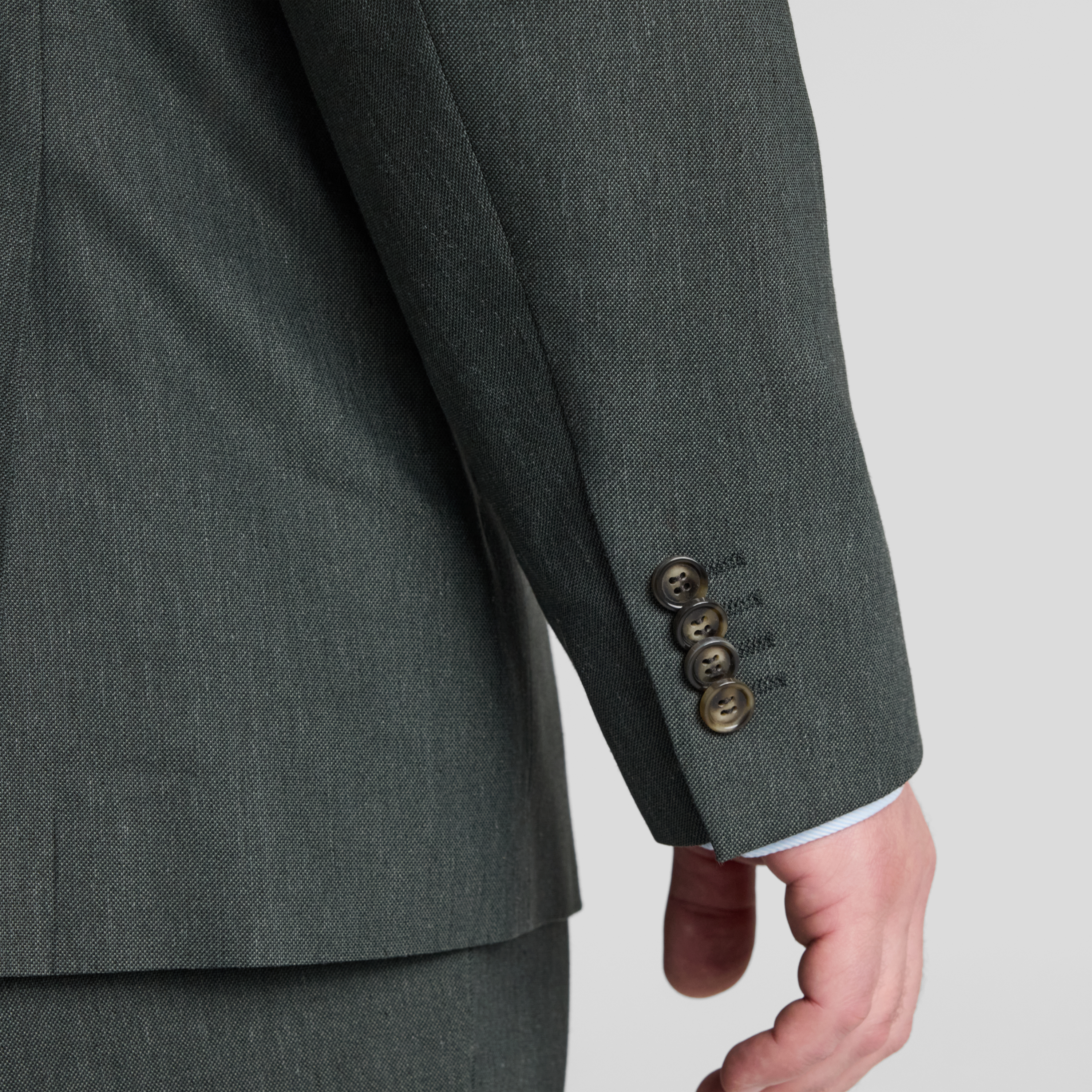 Dark Green Byron Linen Blend Suit Jacket