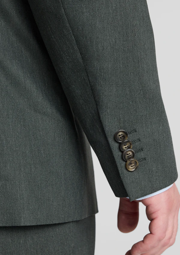 Dark Green Byron Linen Blend Suit Jacket