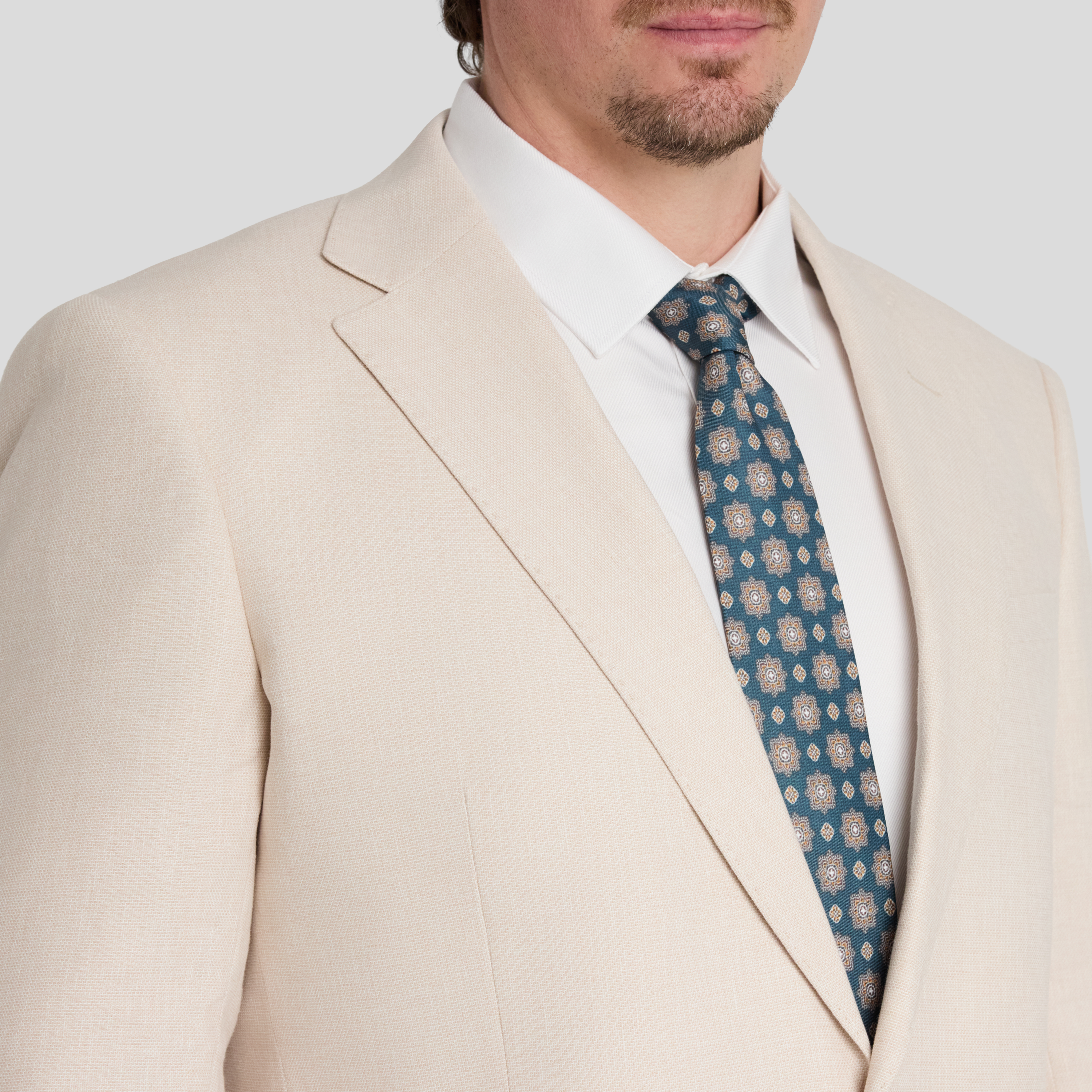 Sand Hugo Linen Blend Suit Jacket