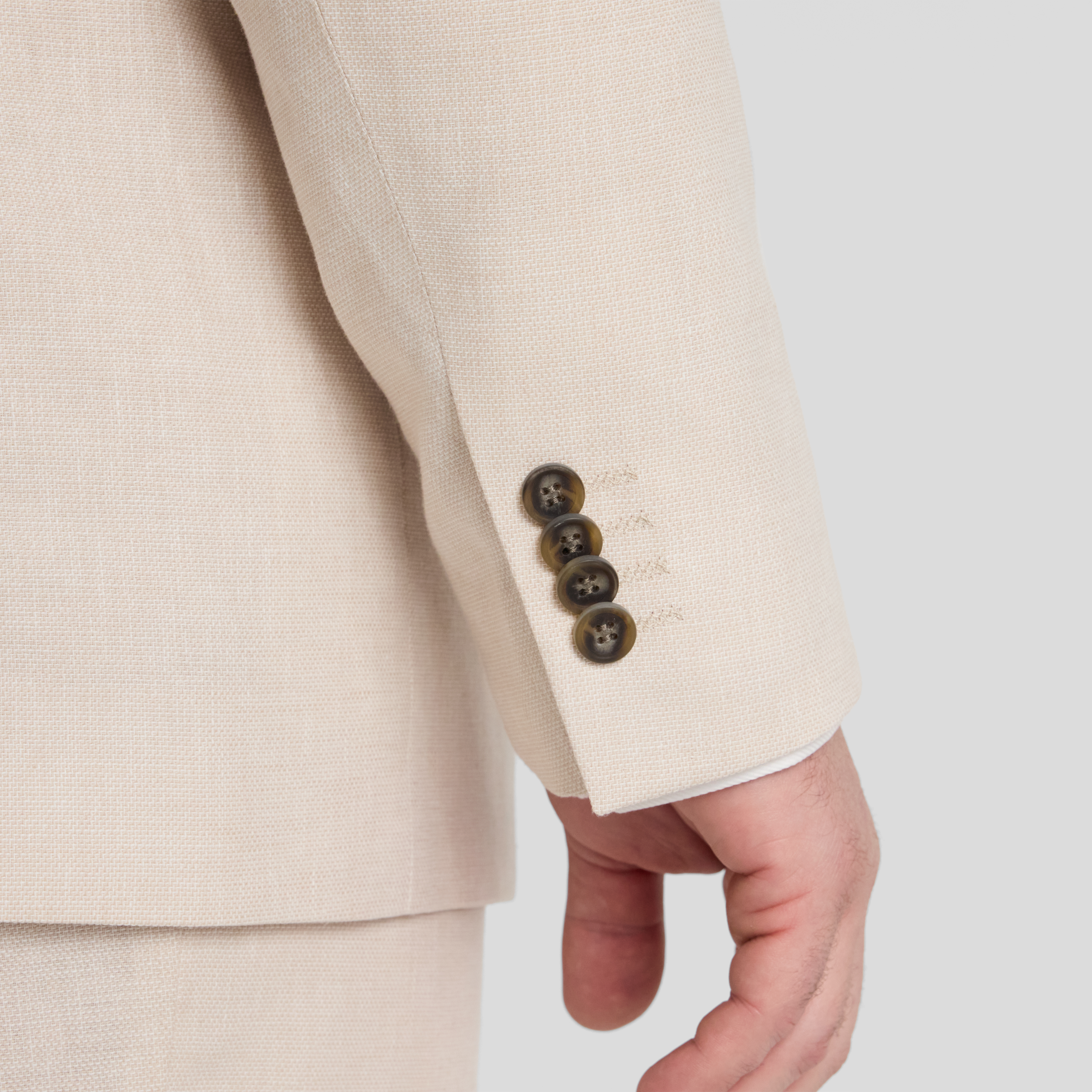 Sand Hugo Linen Blend Suit Jacket