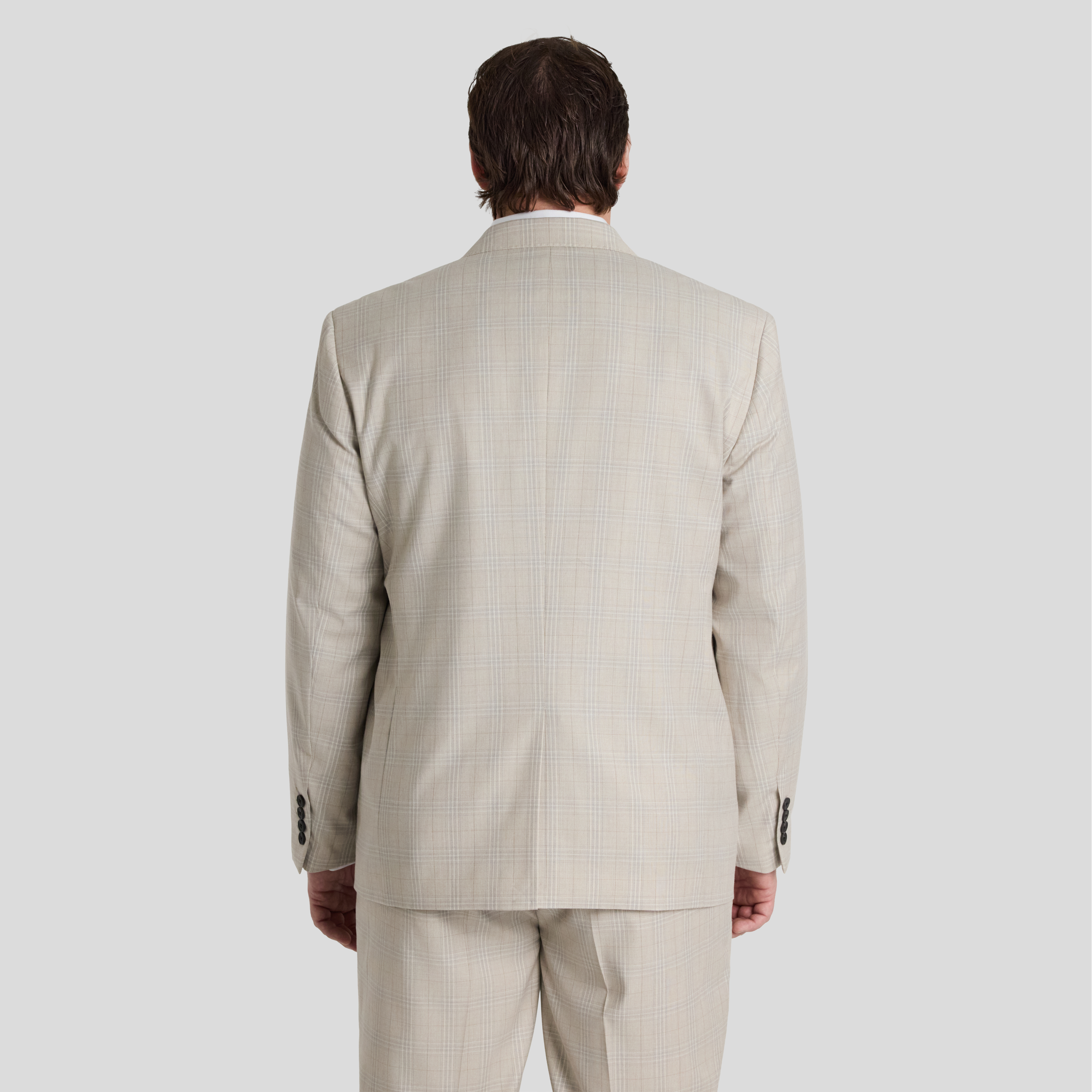 Stone Baker Check Suit Jacket