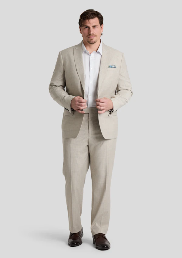 Stone Baker Check Suit Jacket