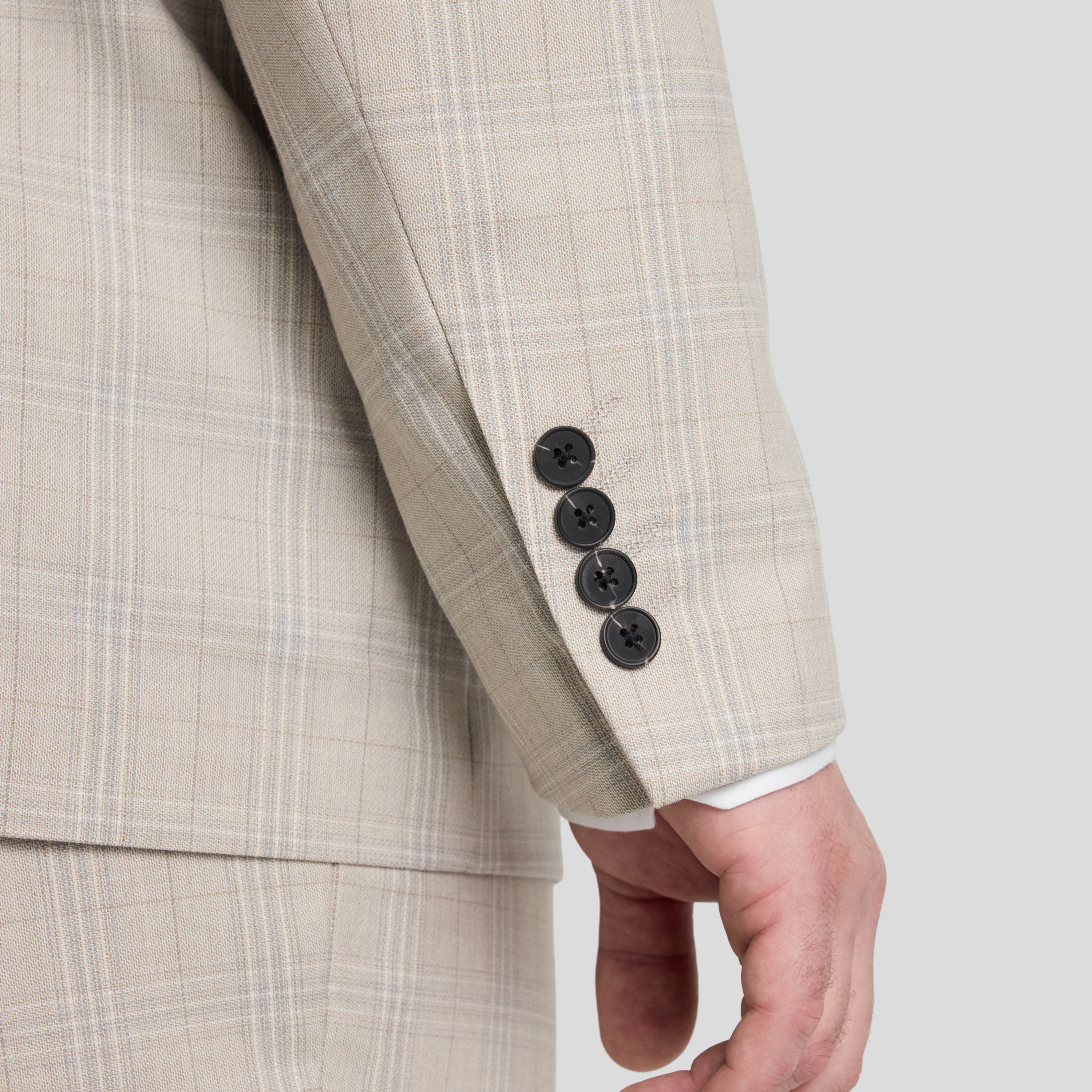 Stone Baker Check Suit Jacket