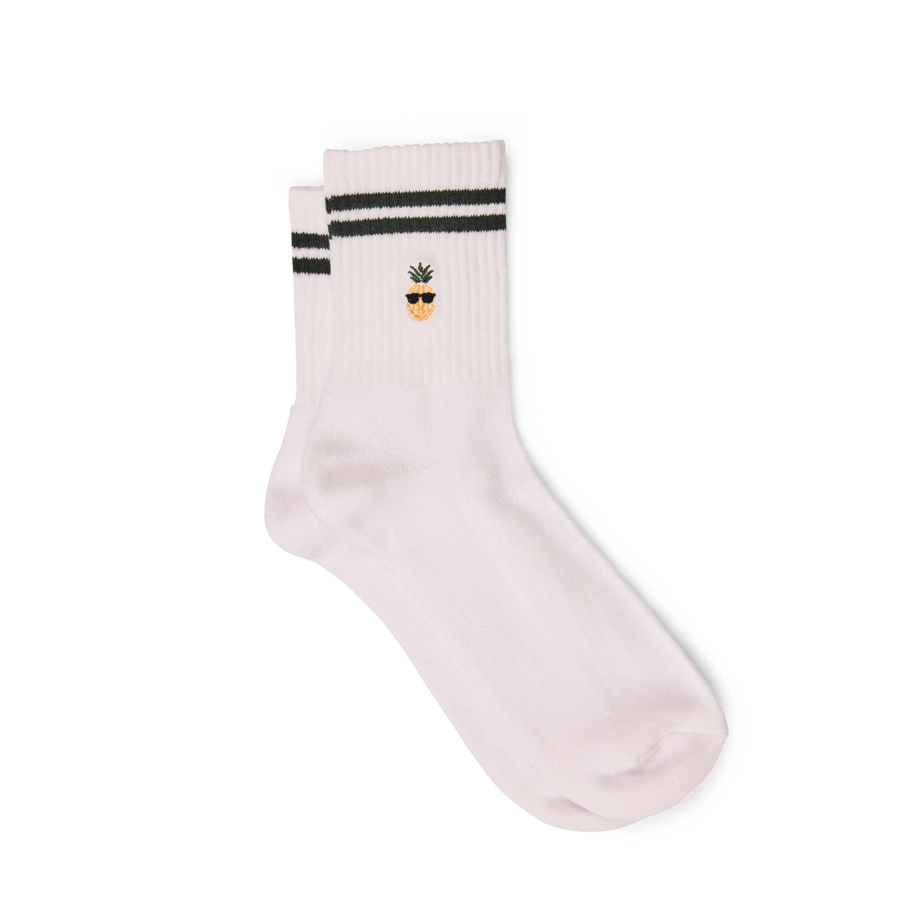 Pineapple Embroidered Tube Sock