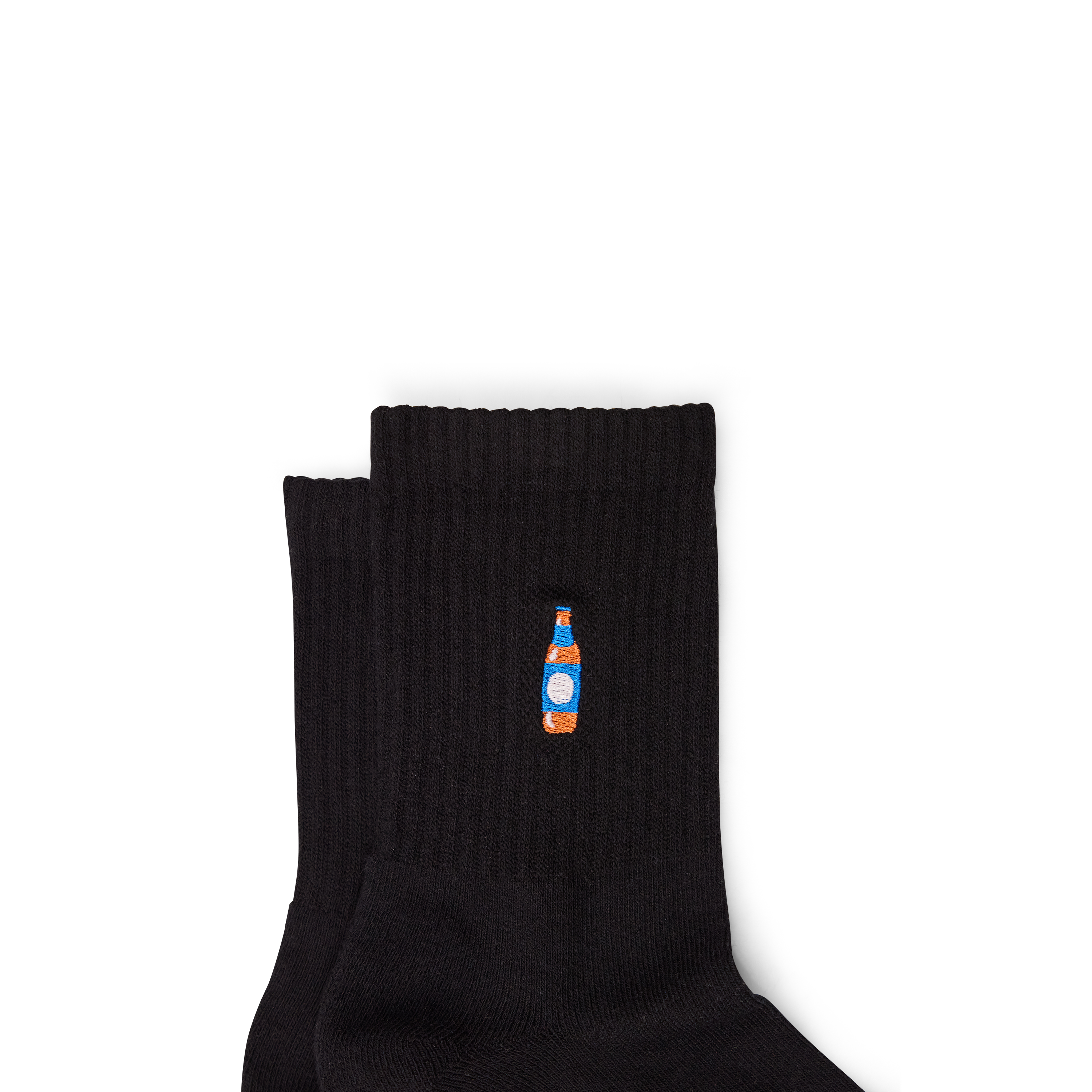 Black Beer Embroidered Tube Sock