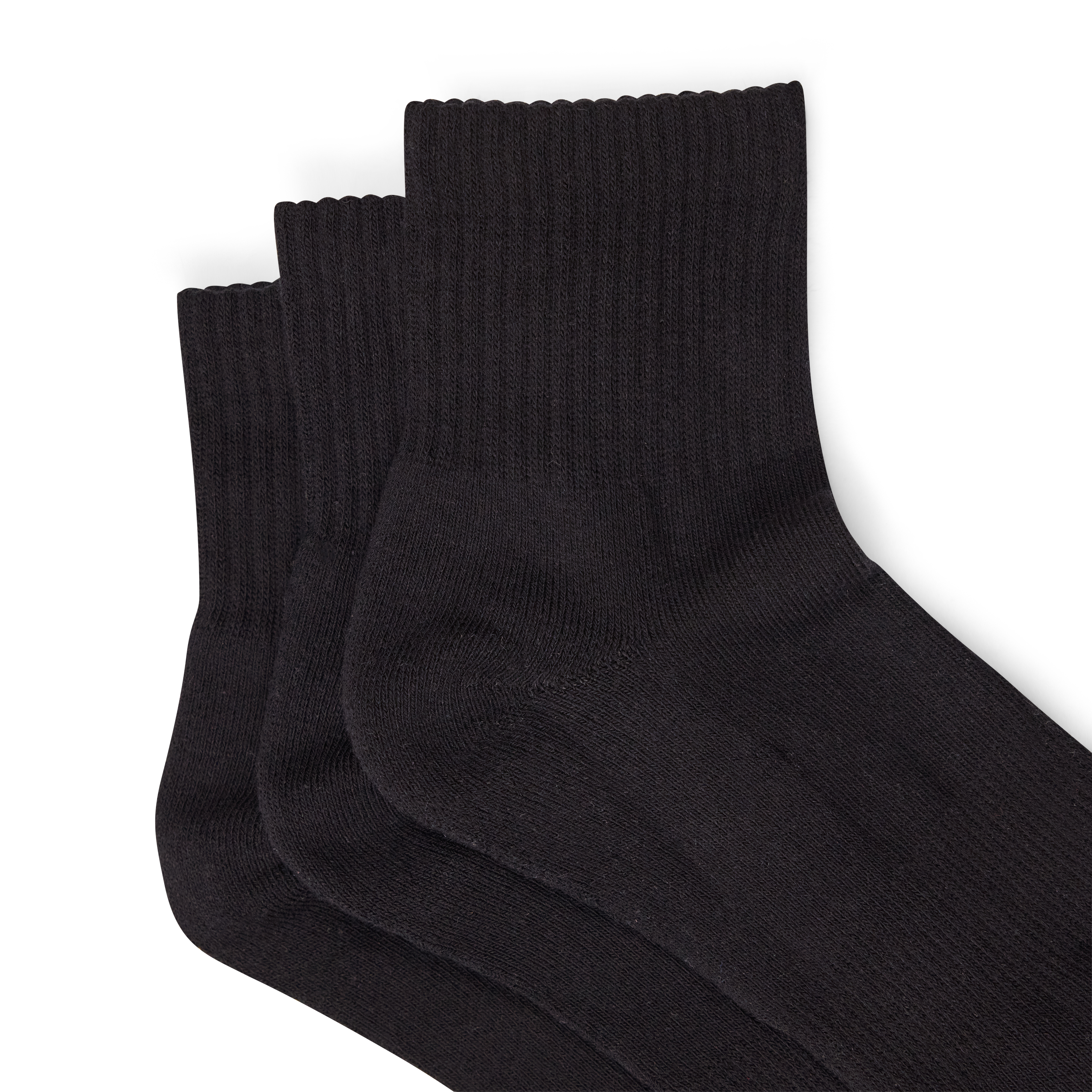 Black Quarter Crew Sock 3Pack