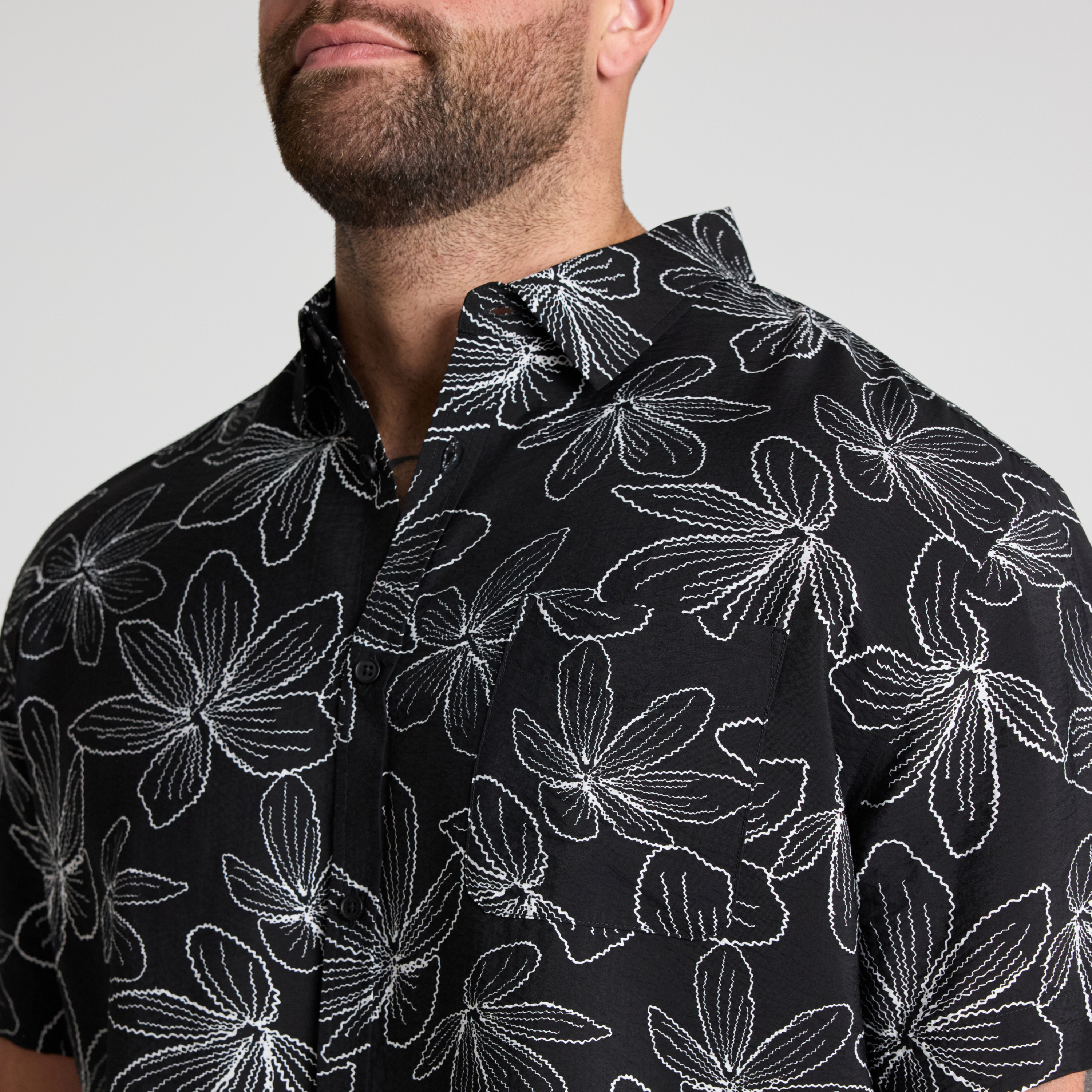 Black Stitches Print Shirt