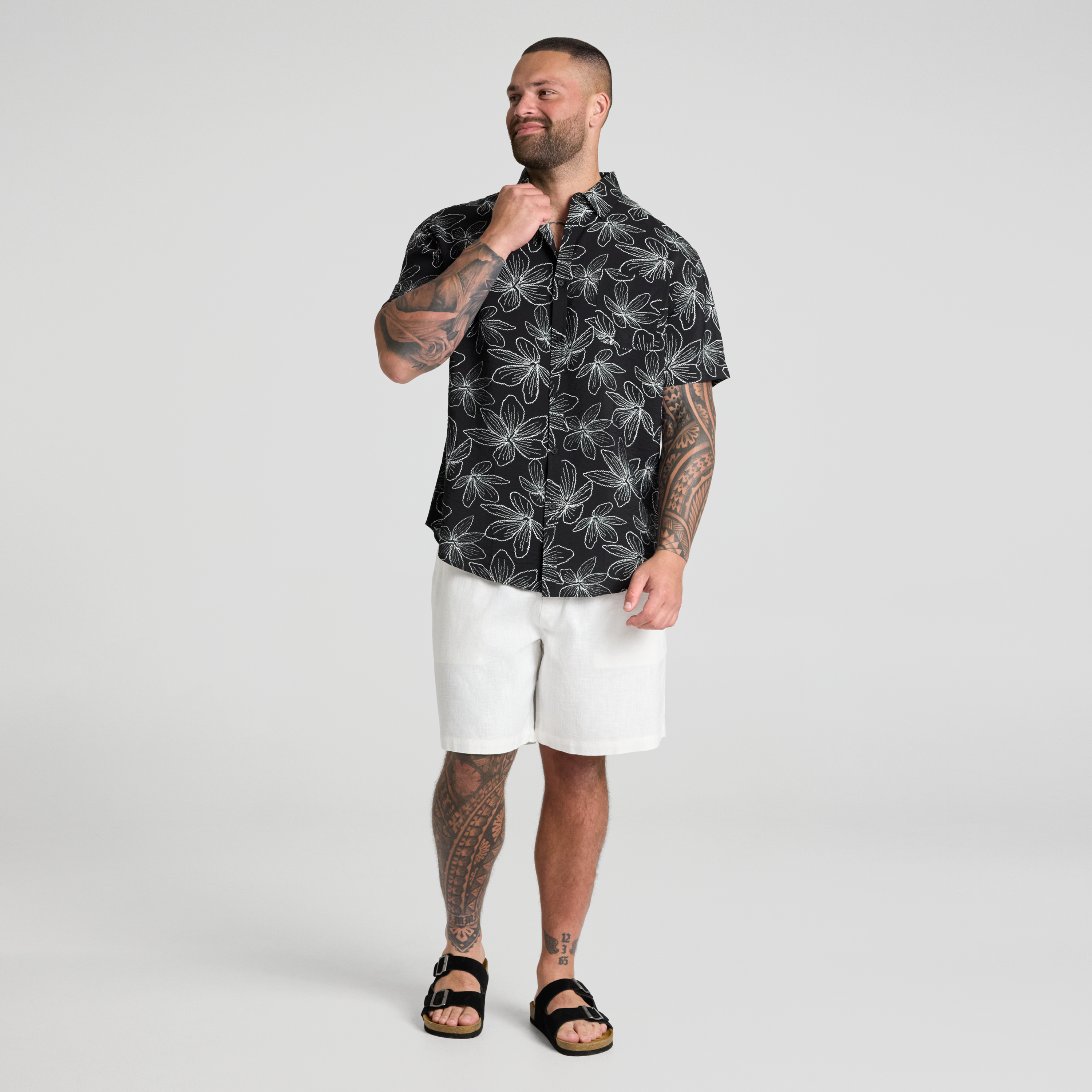 Black Stitches Print Shirt