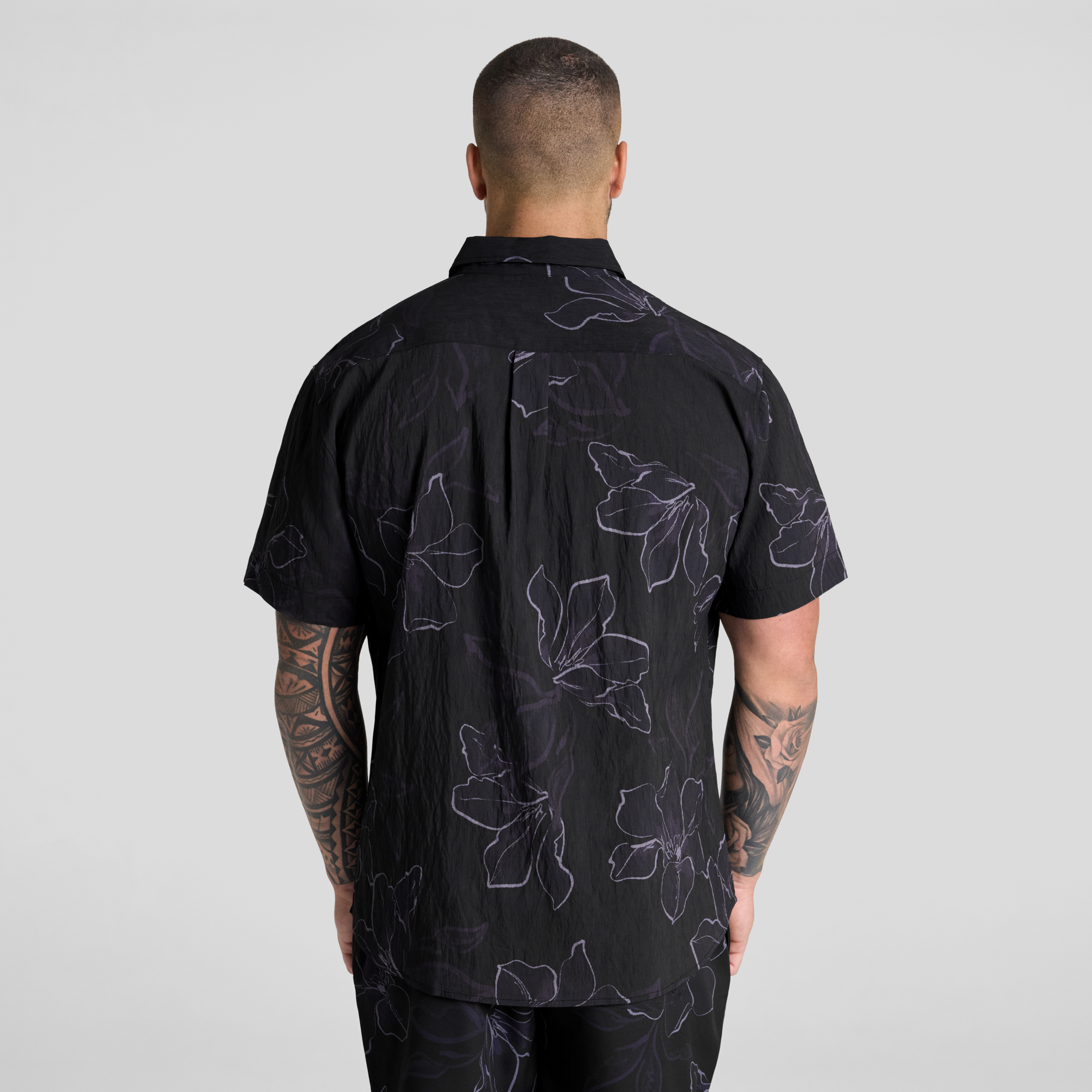 Black Smoke Floral Print Shirt