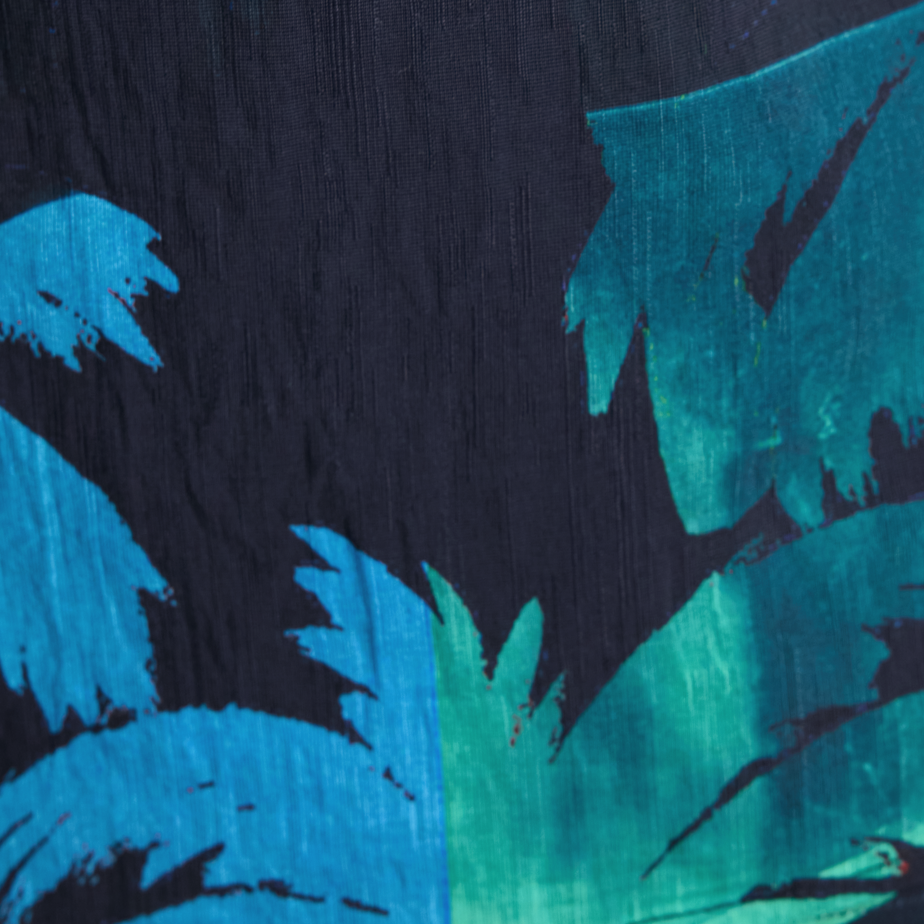 Navy Mosaic Palm Print Shirt