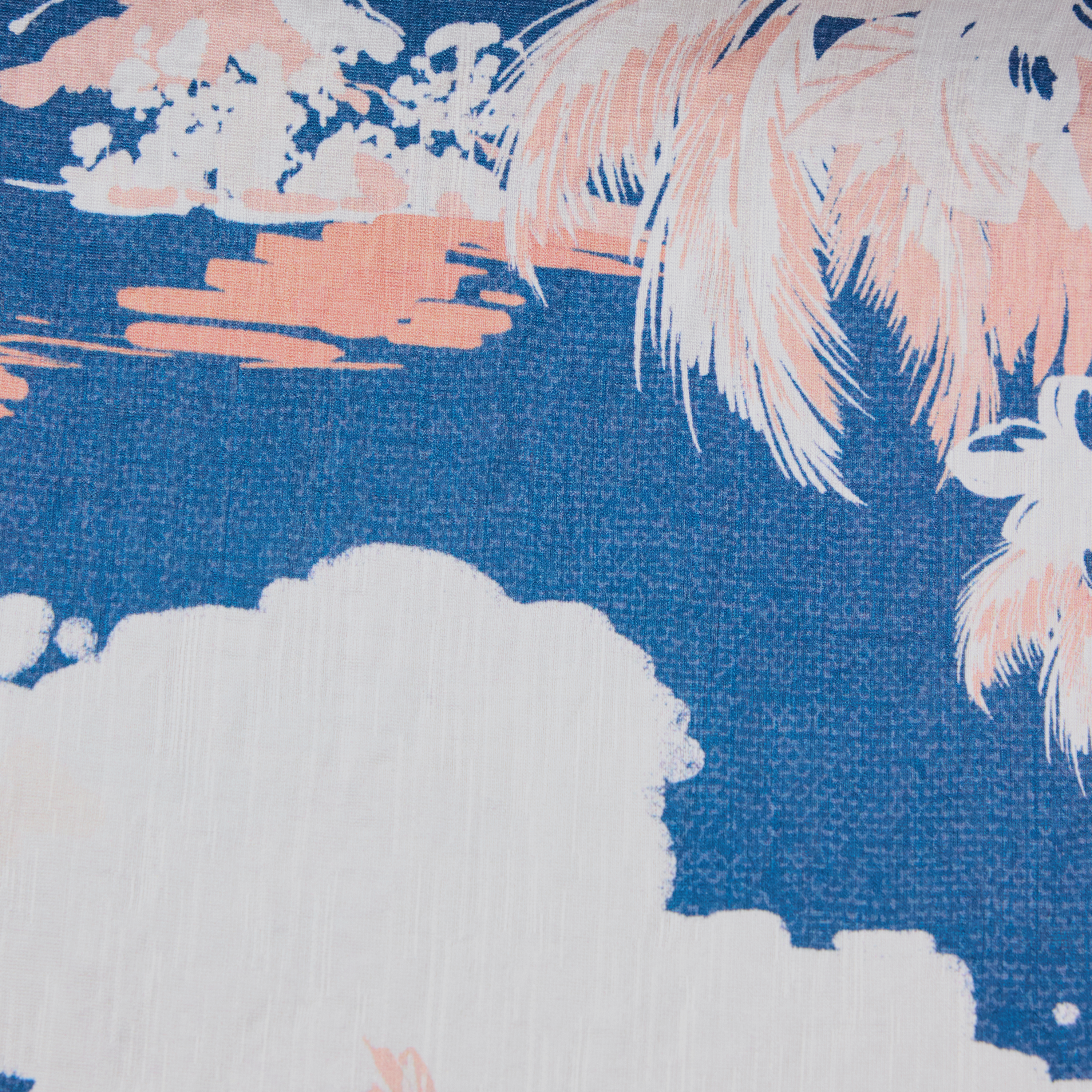 Blue Oahu Island Print Shirt