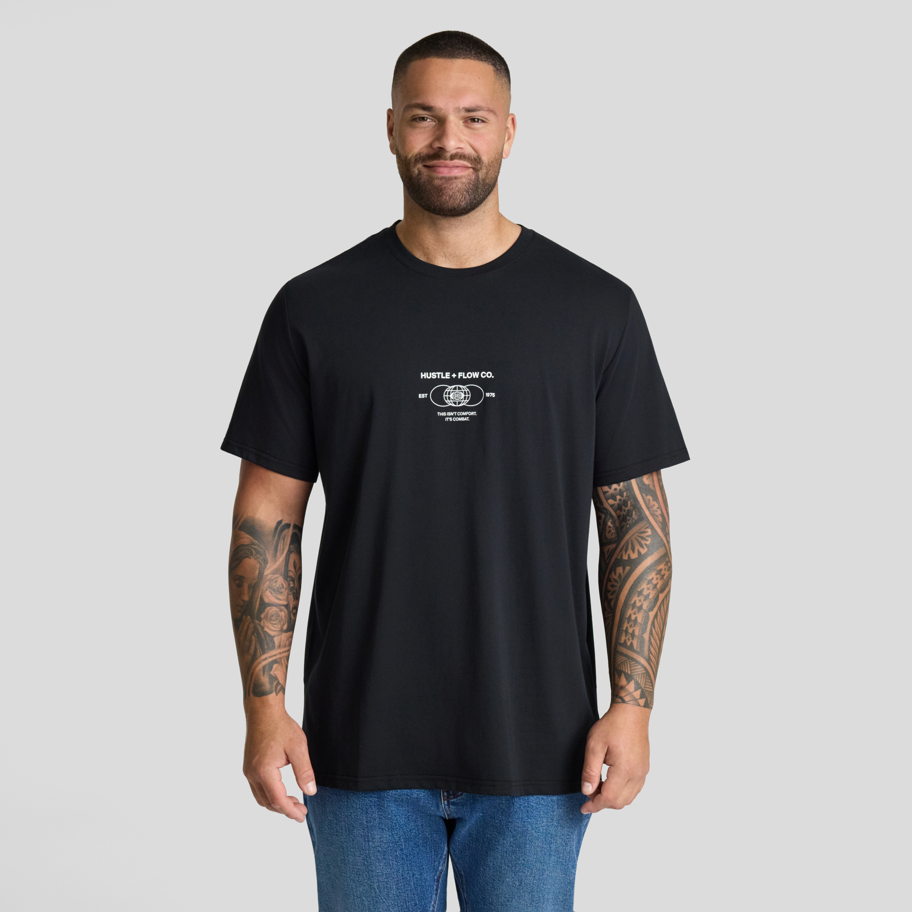Black Hustle Longline Tee