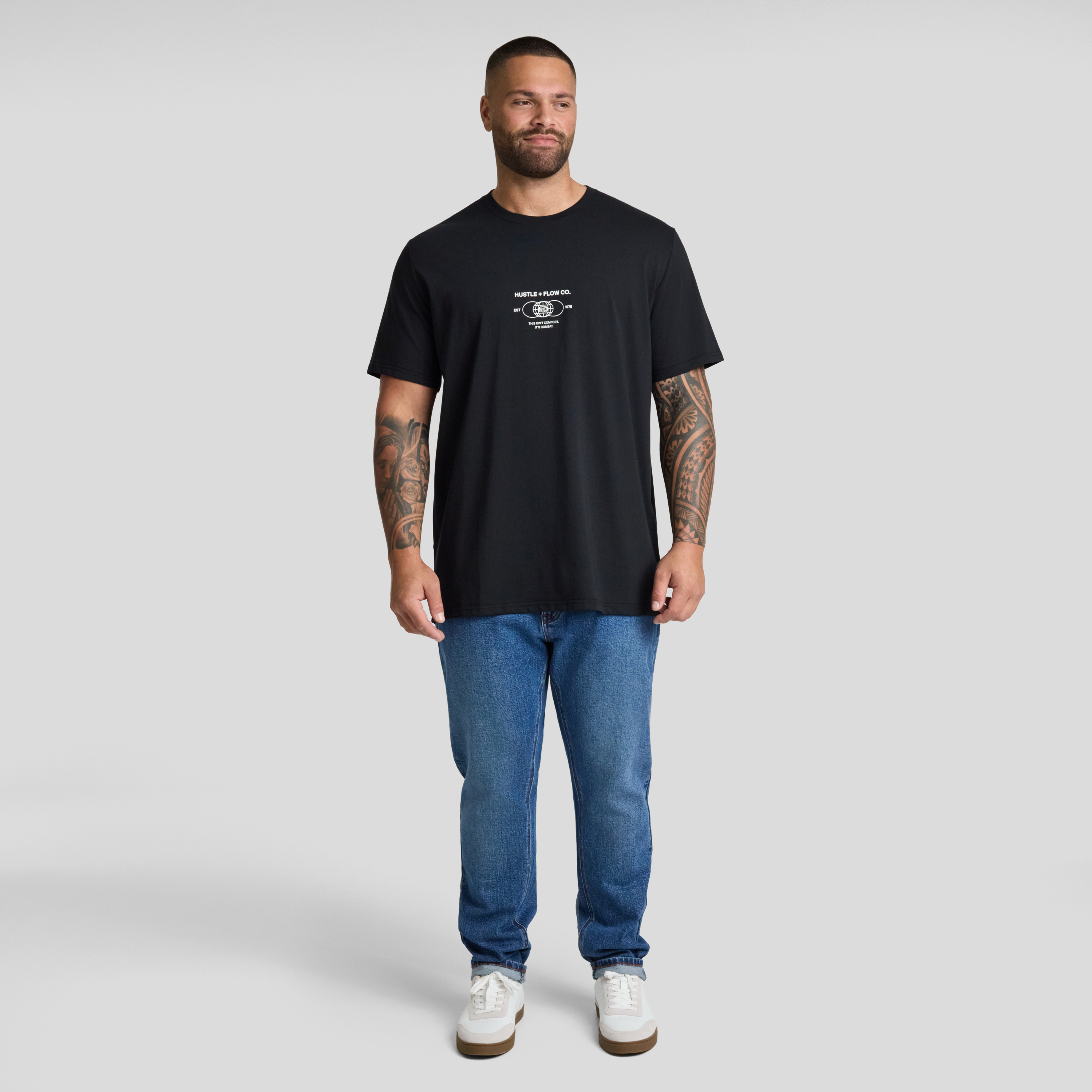Black Hustle Longline Tee