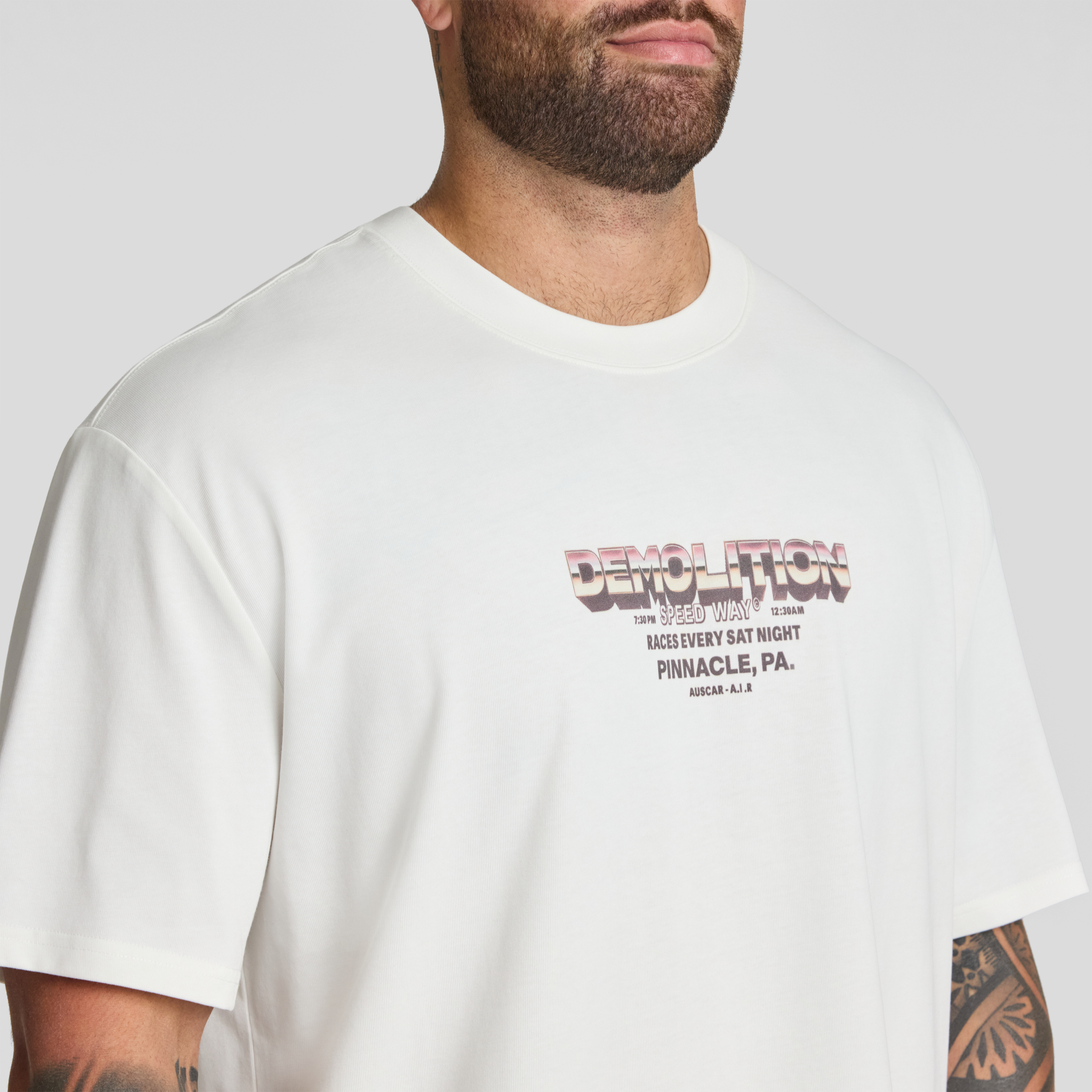 White Demolition Relaxed Fit Tee