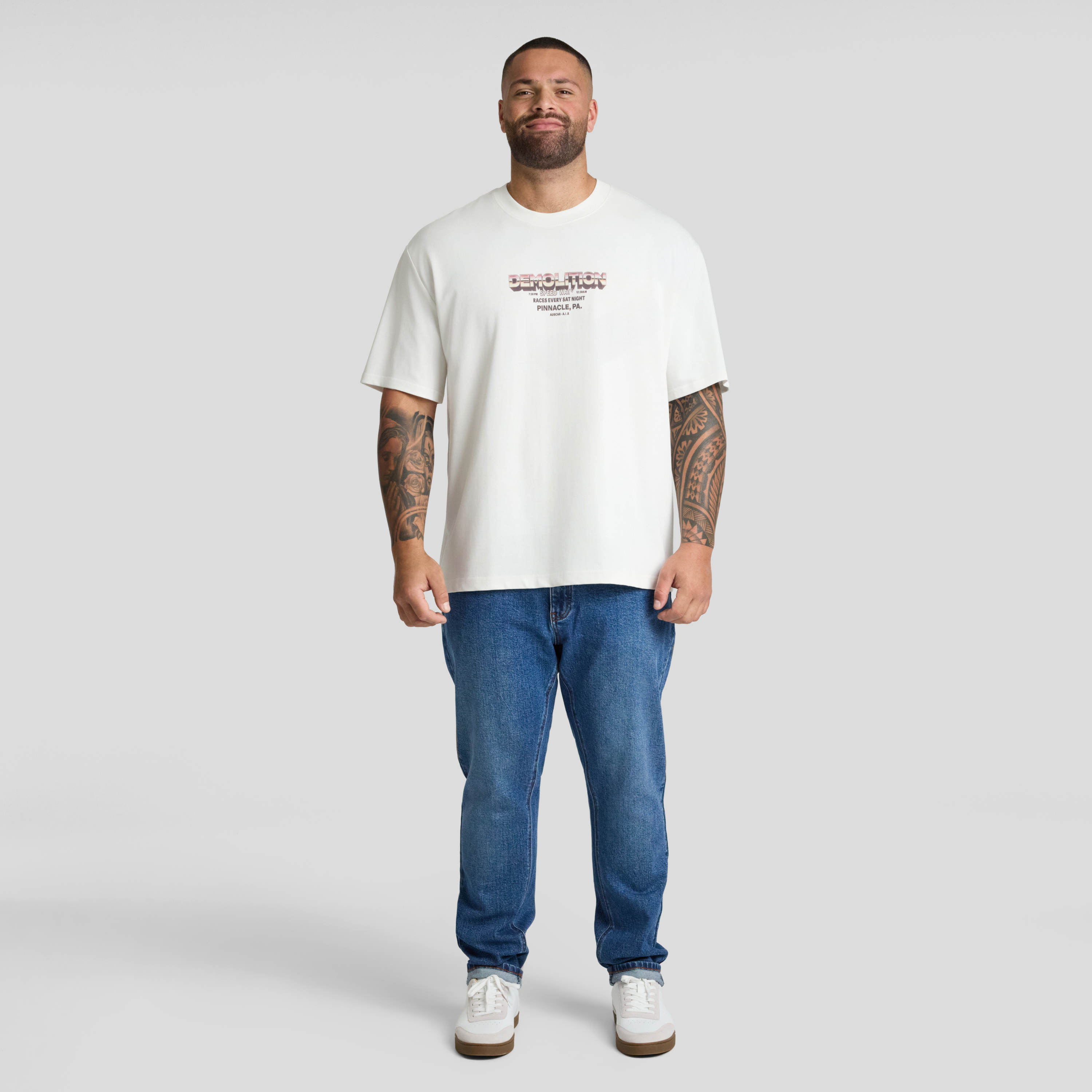 White Demolition Relaxed Fit Tee