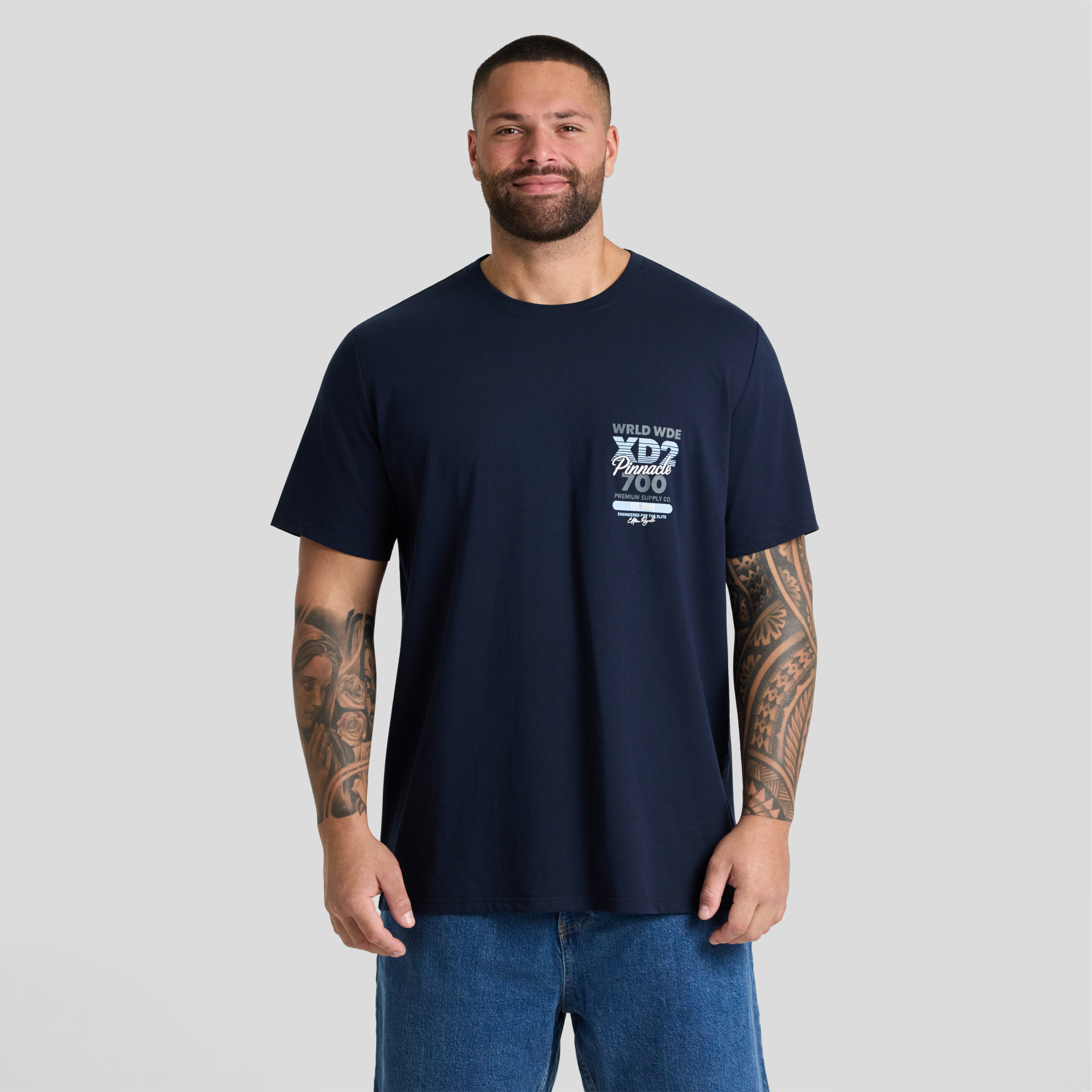 Navy Pinnacle Longline Tee