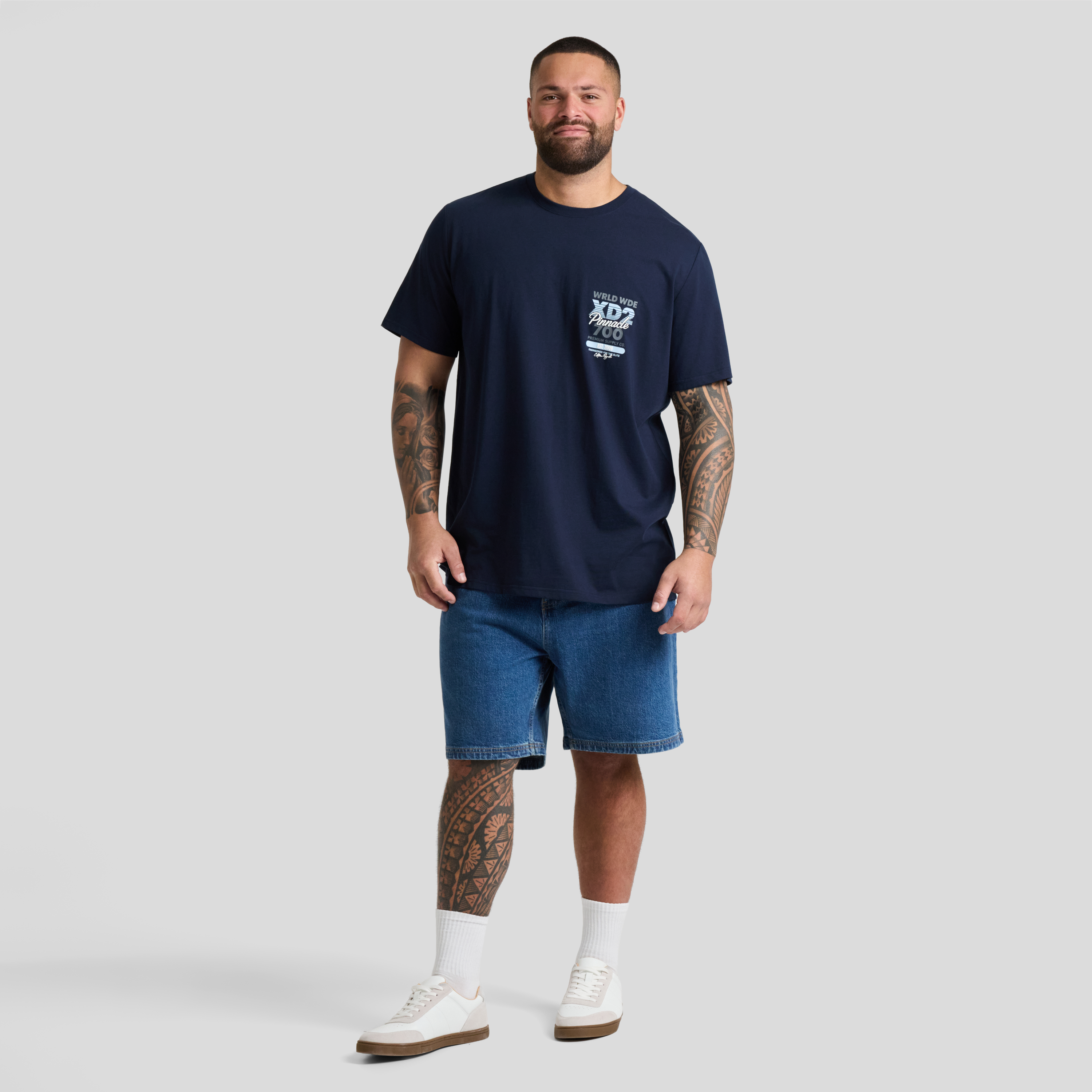 Navy Pinnacle Longline Tee
