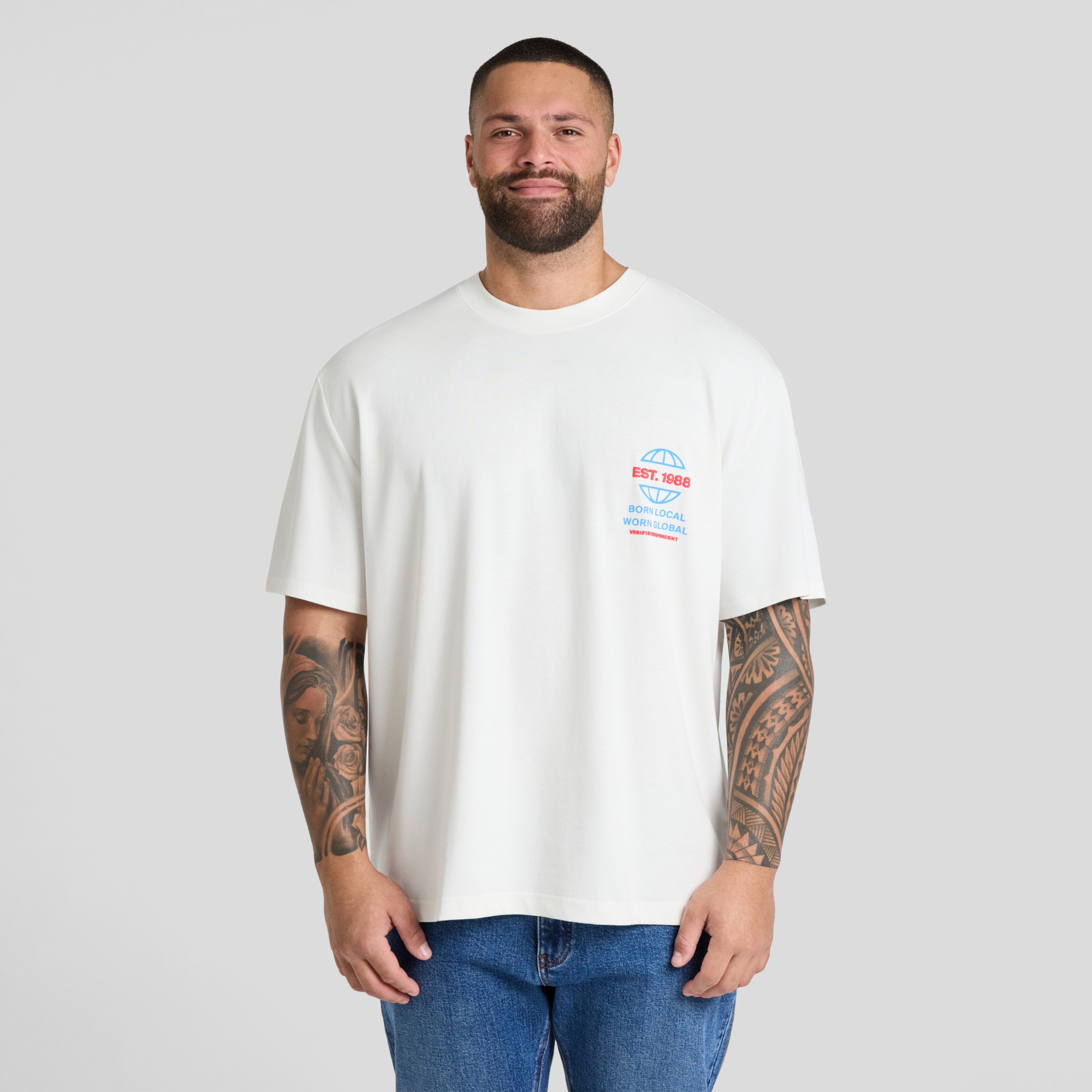 White Local Relaxed Fit Tee