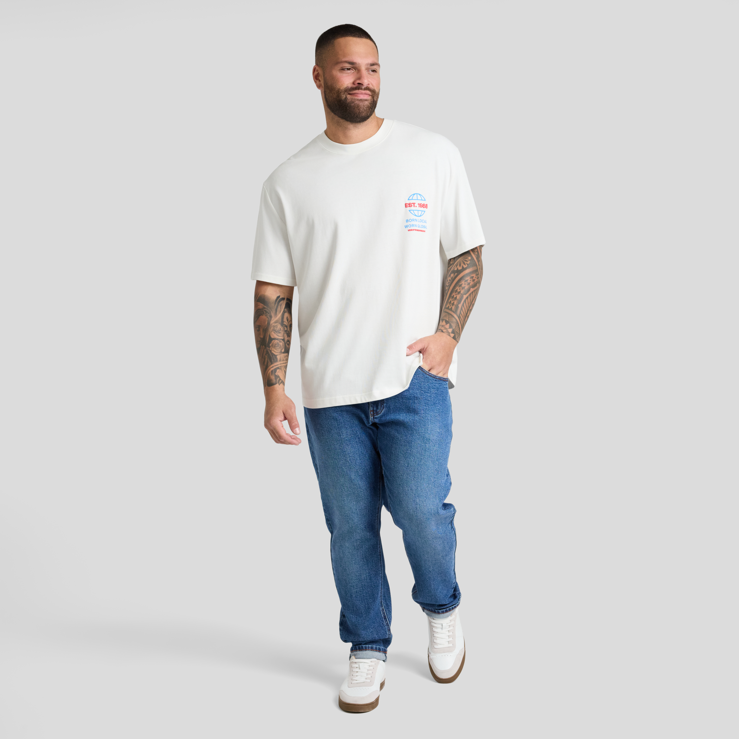 White Local Relaxed Fit Tee
