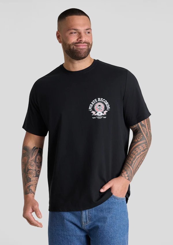 Black Pirate Crew Neck Tee
