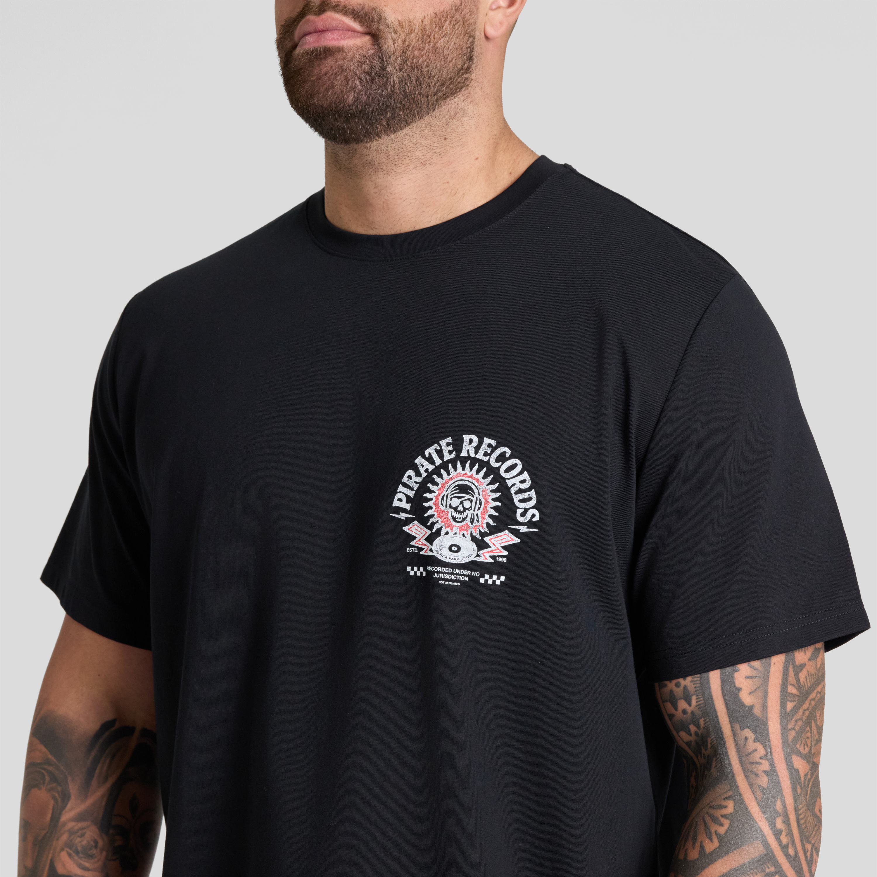 Black Pirate Crew Neck Tee