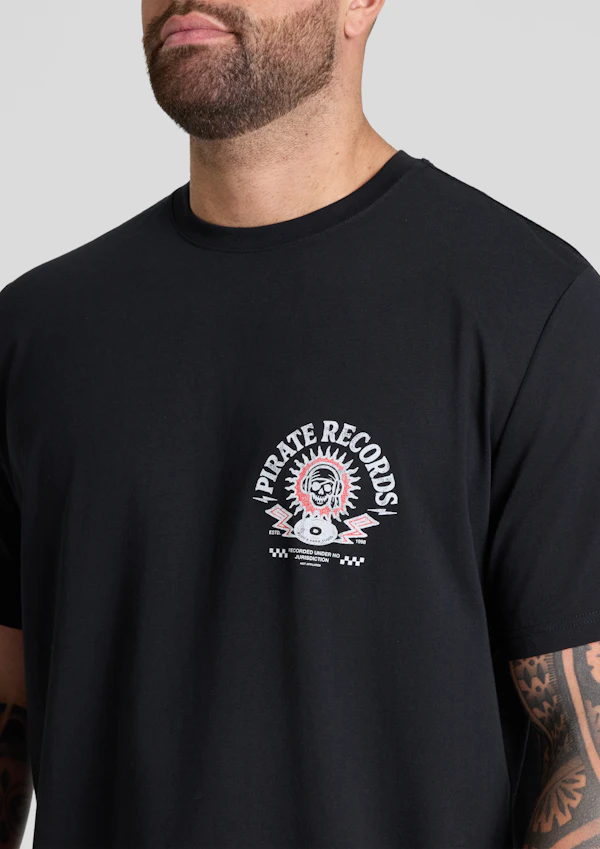 Black Pirate Crew Neck Tee