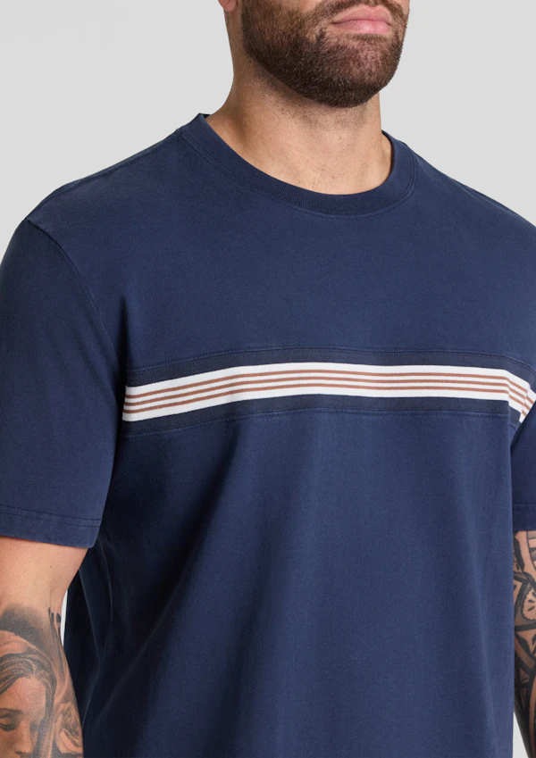 Washed Blue Wash Panel Classic Tee