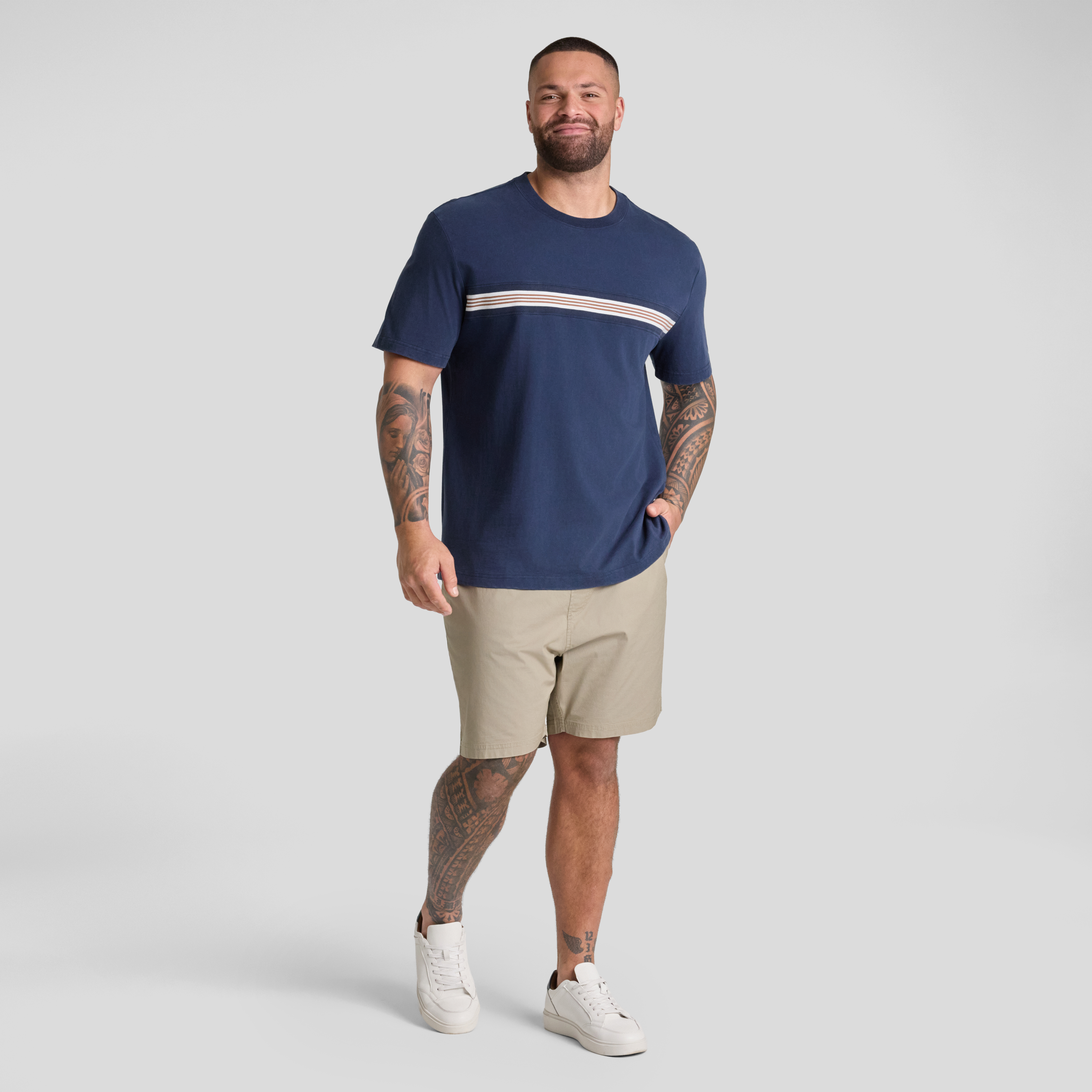 Washed Blue Wash Panel Classic Tee