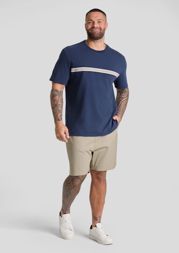 Washed Blue Wash Panel Classic Tee