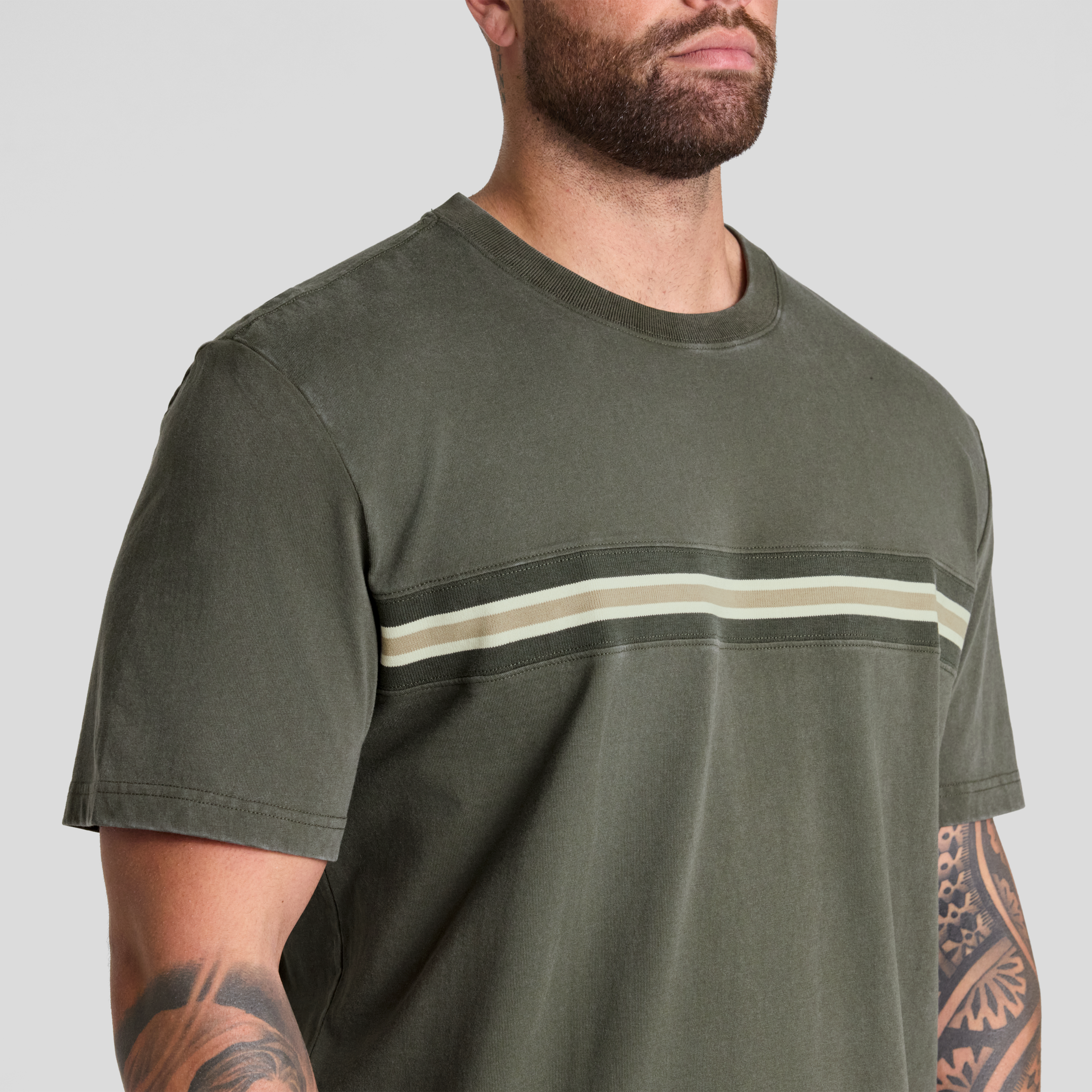 Washed Khaki Wash Panel Classic Tee