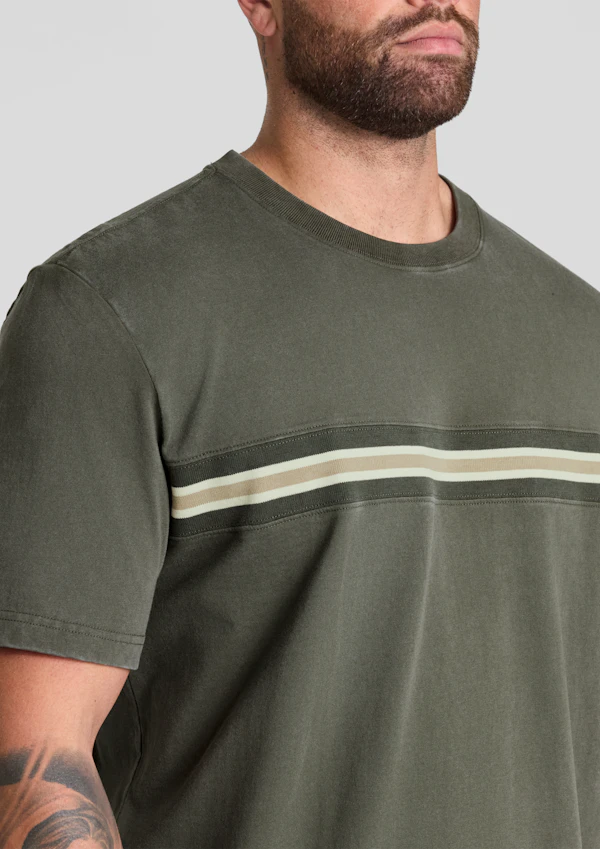 Washed Khaki Wash Panel Classic Tee