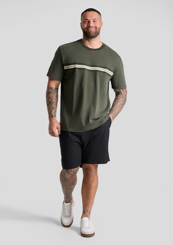 Washed Khaki Wash Panel Classic Tee