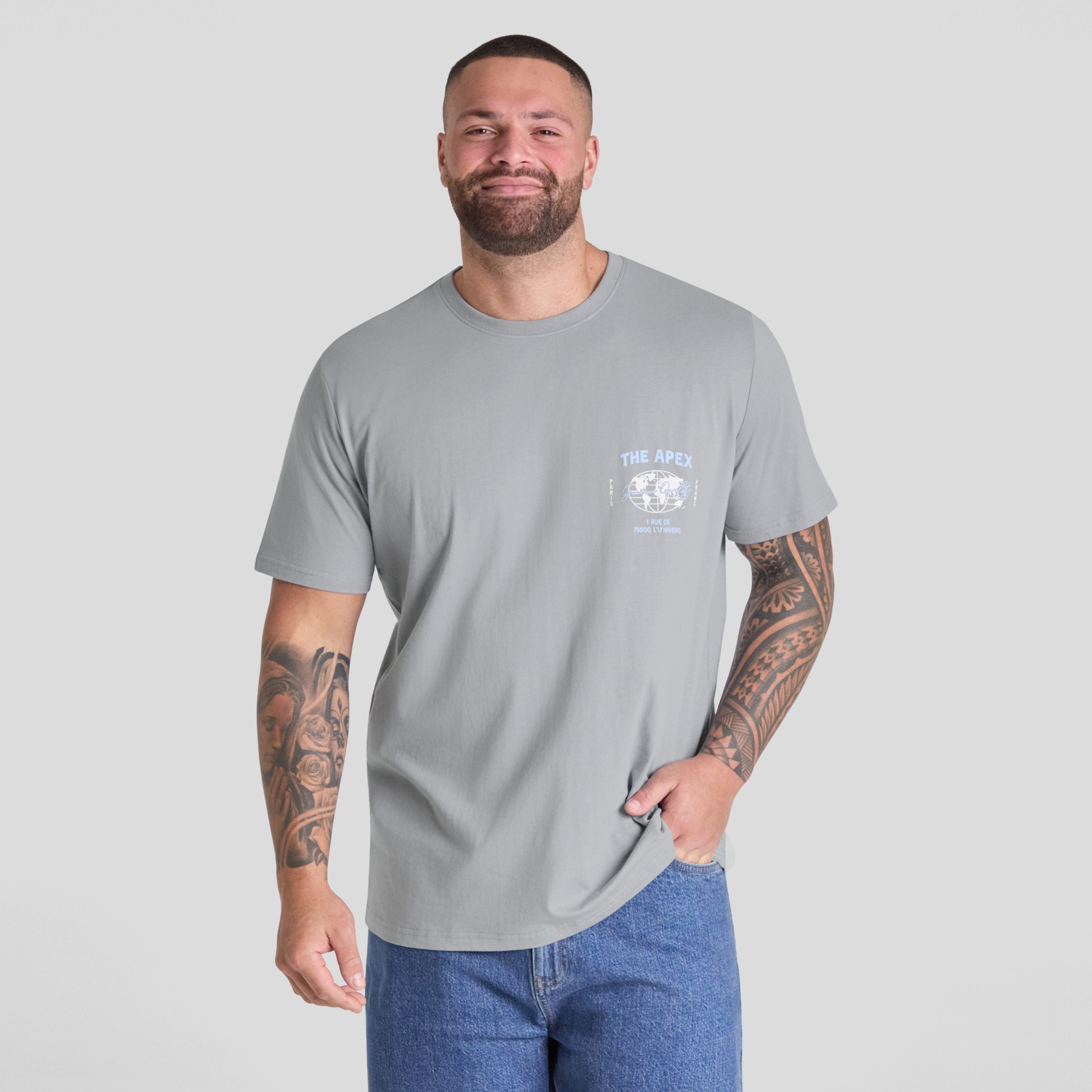 Cool Grey Hi Fidelity Longline Tee