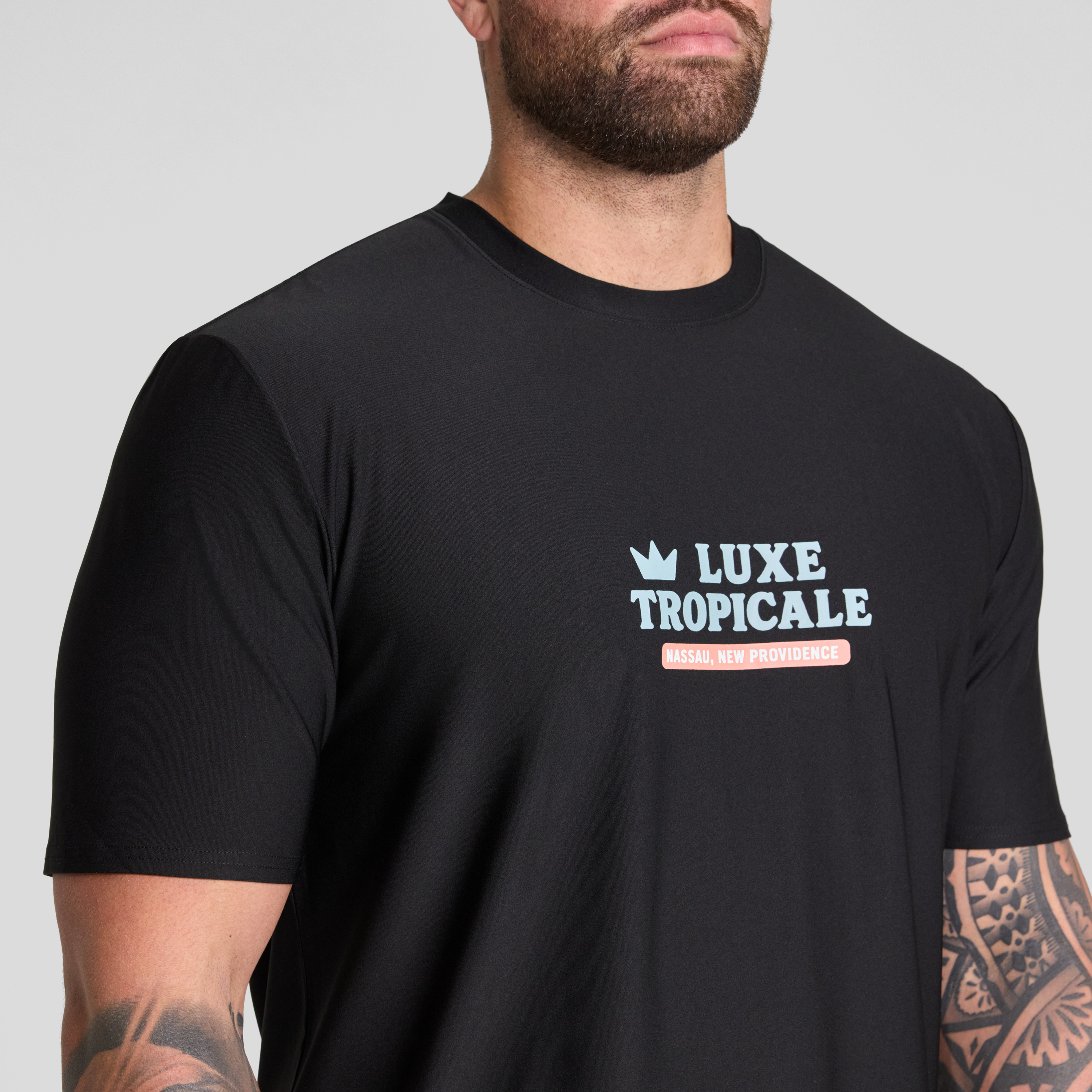 Black Tropicale Swim Surf Tee