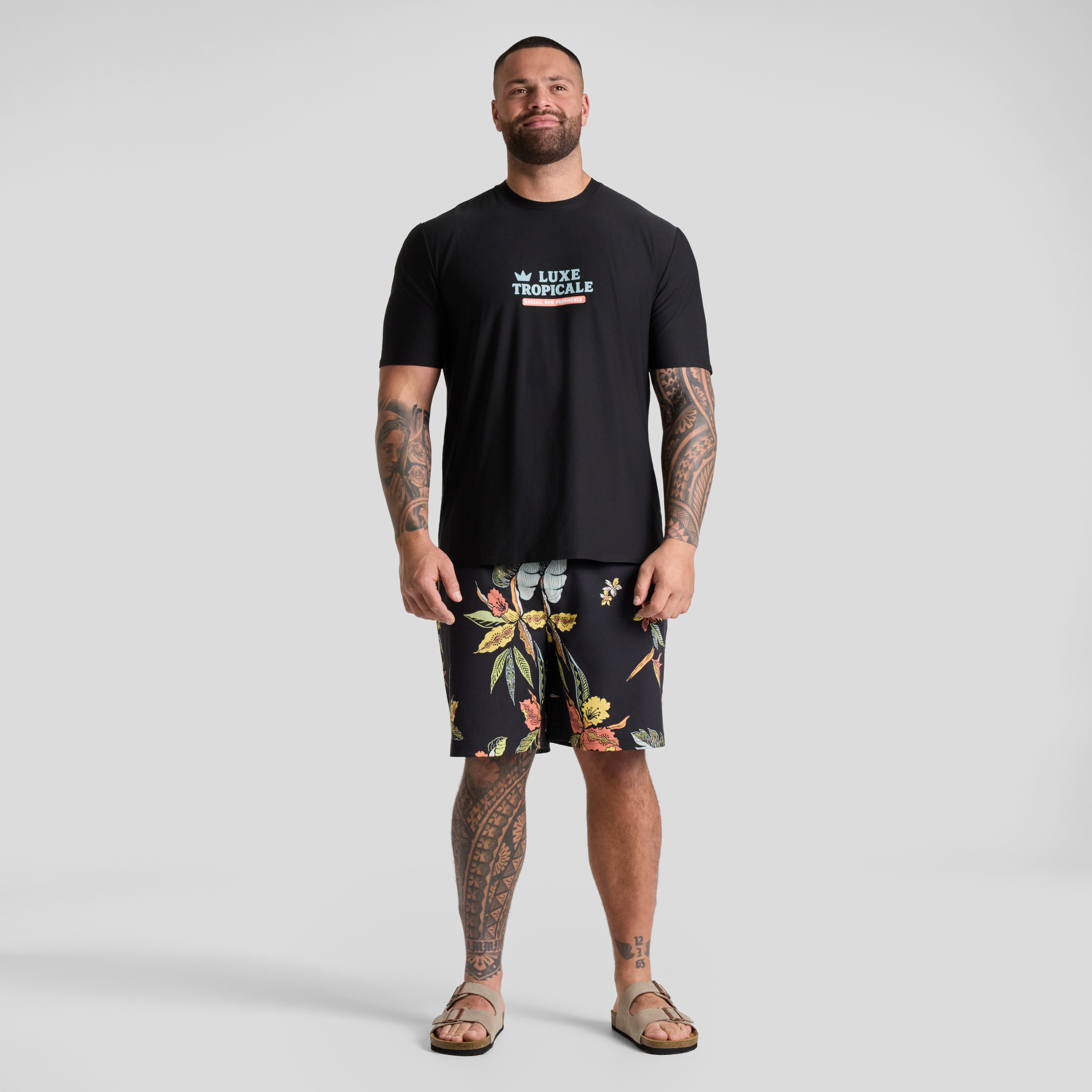 Black Tropicale Swim Surf Tee