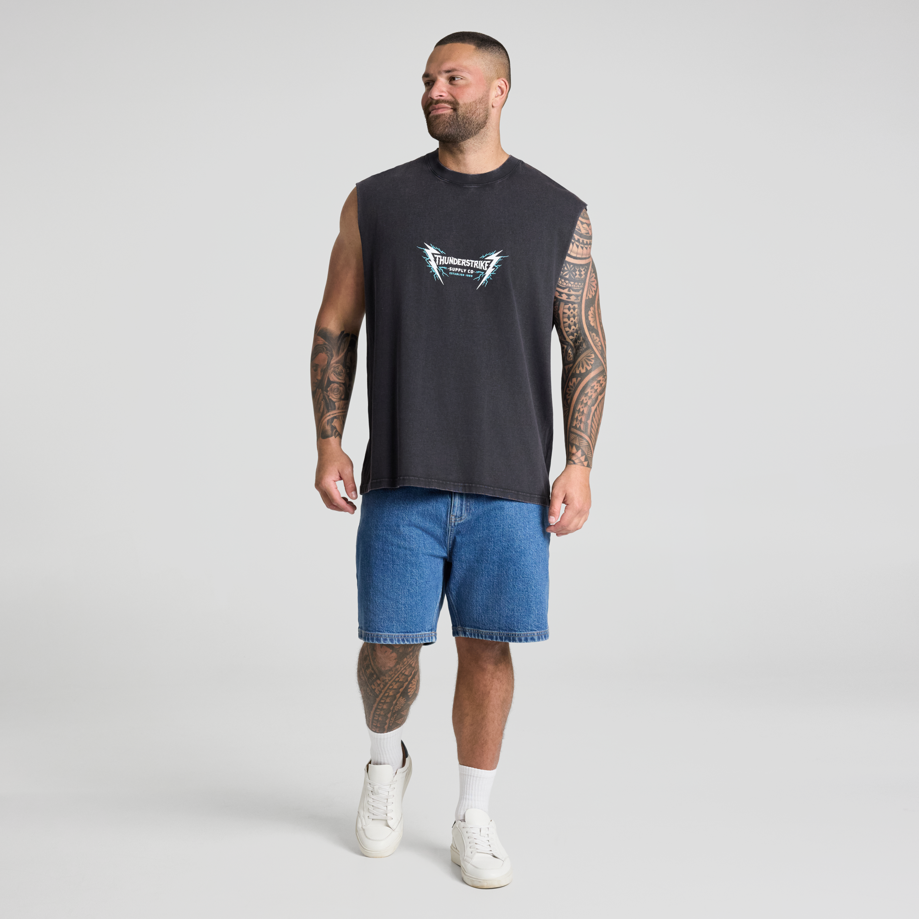 Washed Black Thunderstrike Muscle Tee