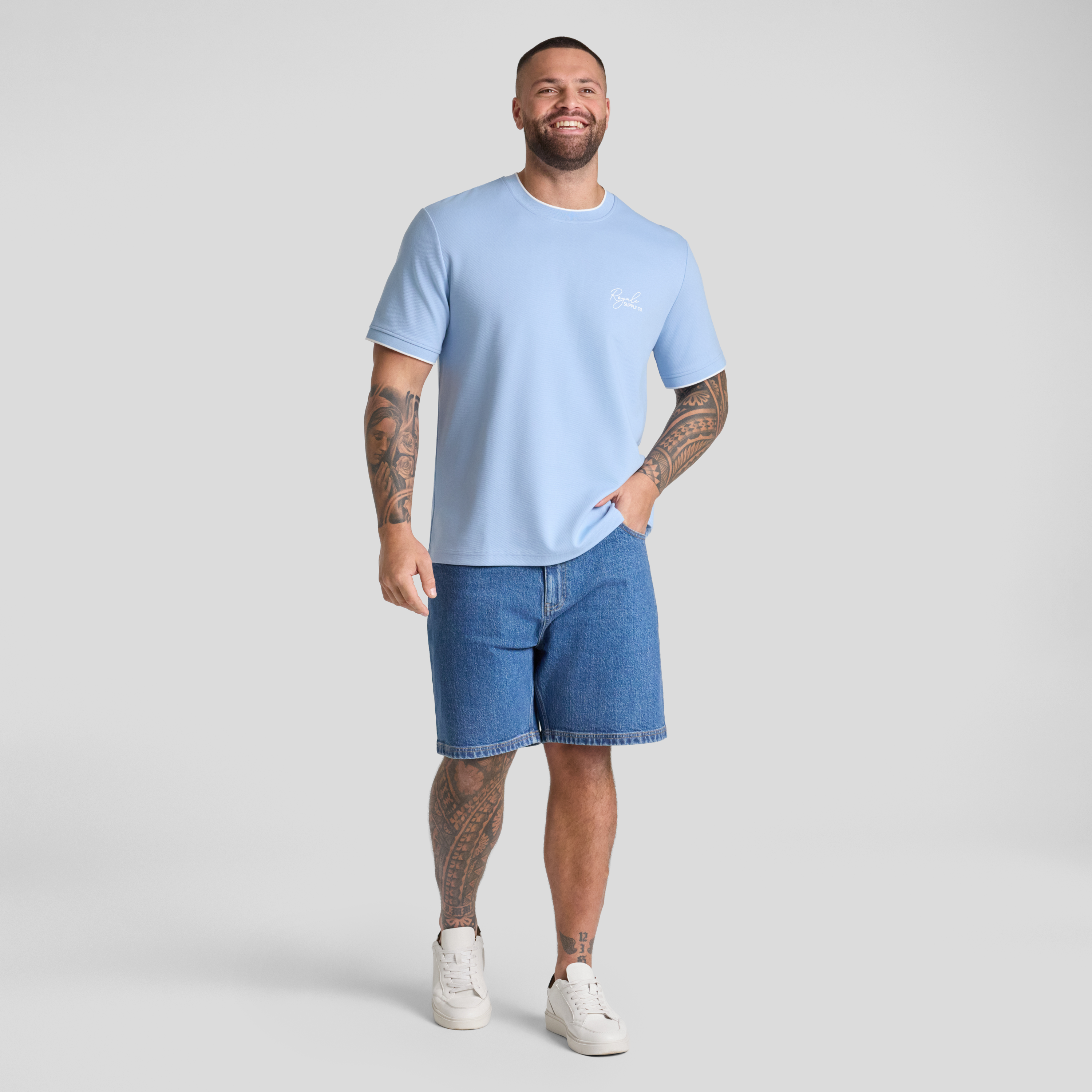 Sky Contrast Bias Tee