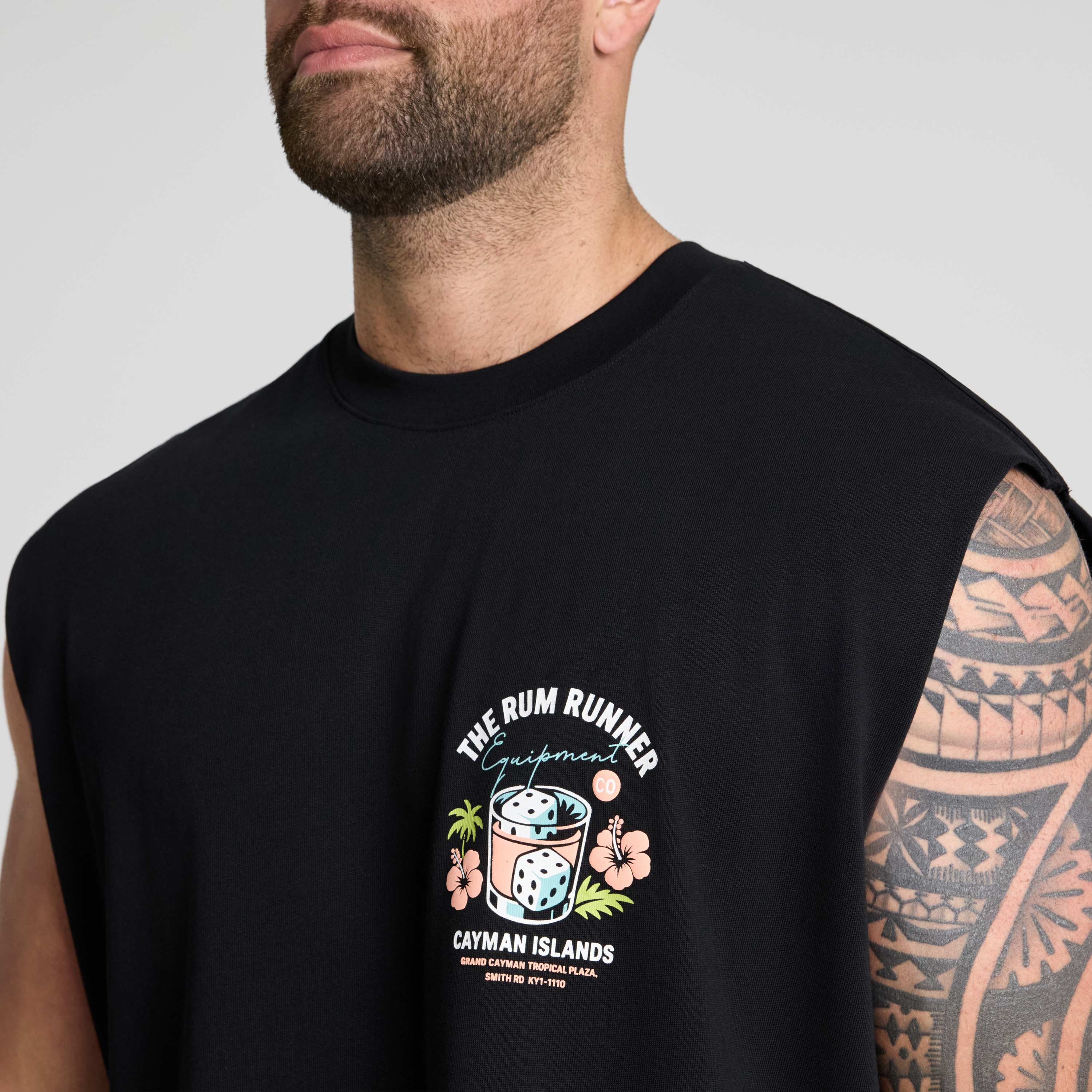 Black Rum Runner Muscle Tee